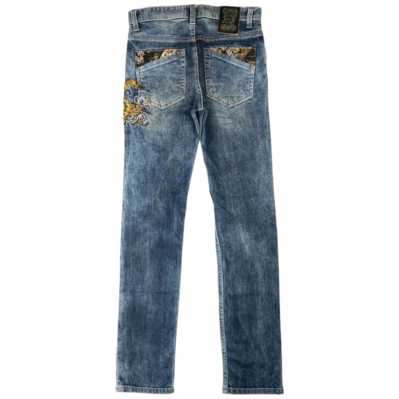 Vintage Jizo Bosatsu Embroidered Japanese Denim Jeans W29