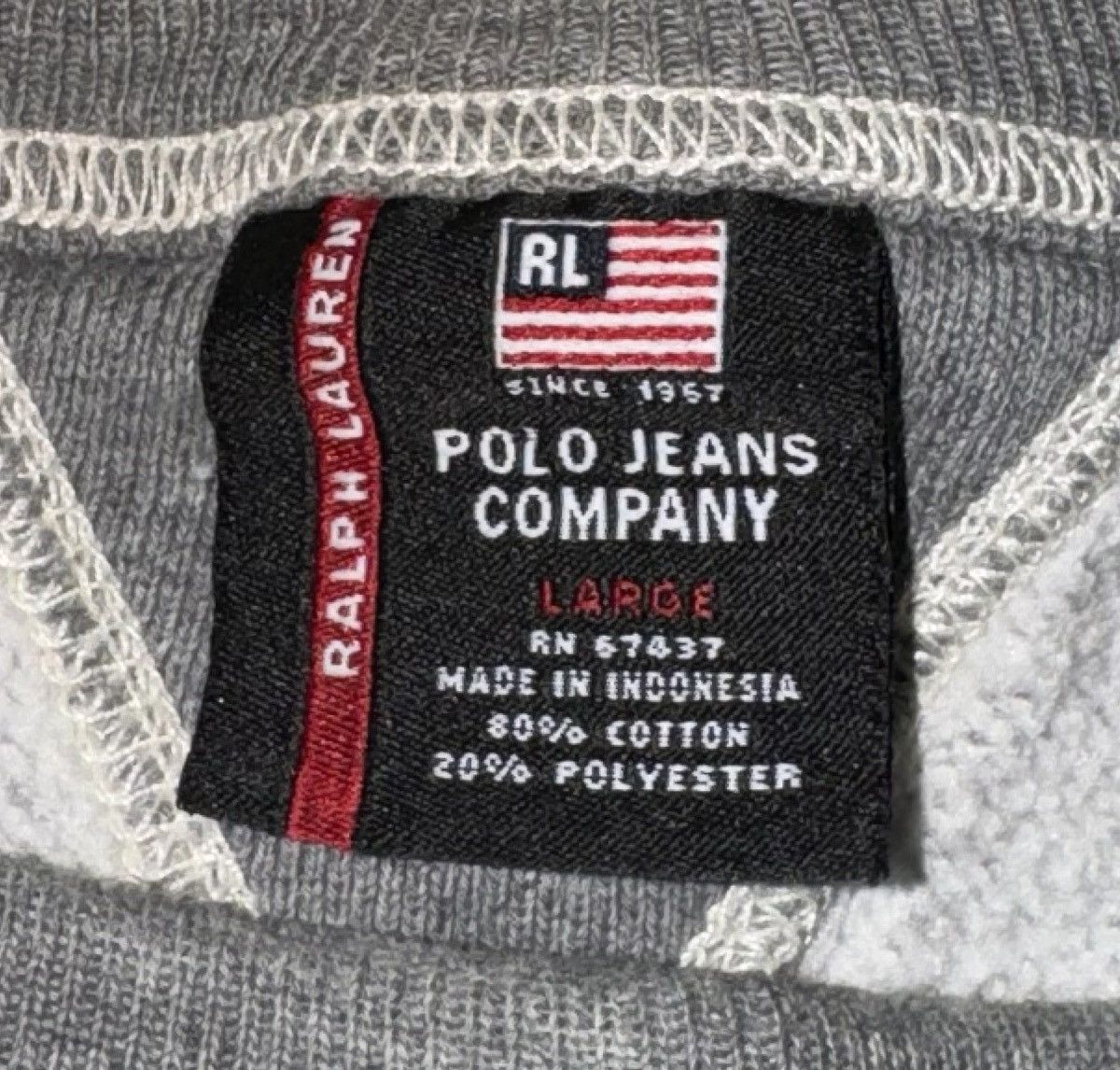 Polo Ralph Lauren × Vintage Vintage Ralph Lauren Polo Jeans Company RL-67 Sweatshirt Size US L / EU 52-54 / 3 - 4 Thumbnail