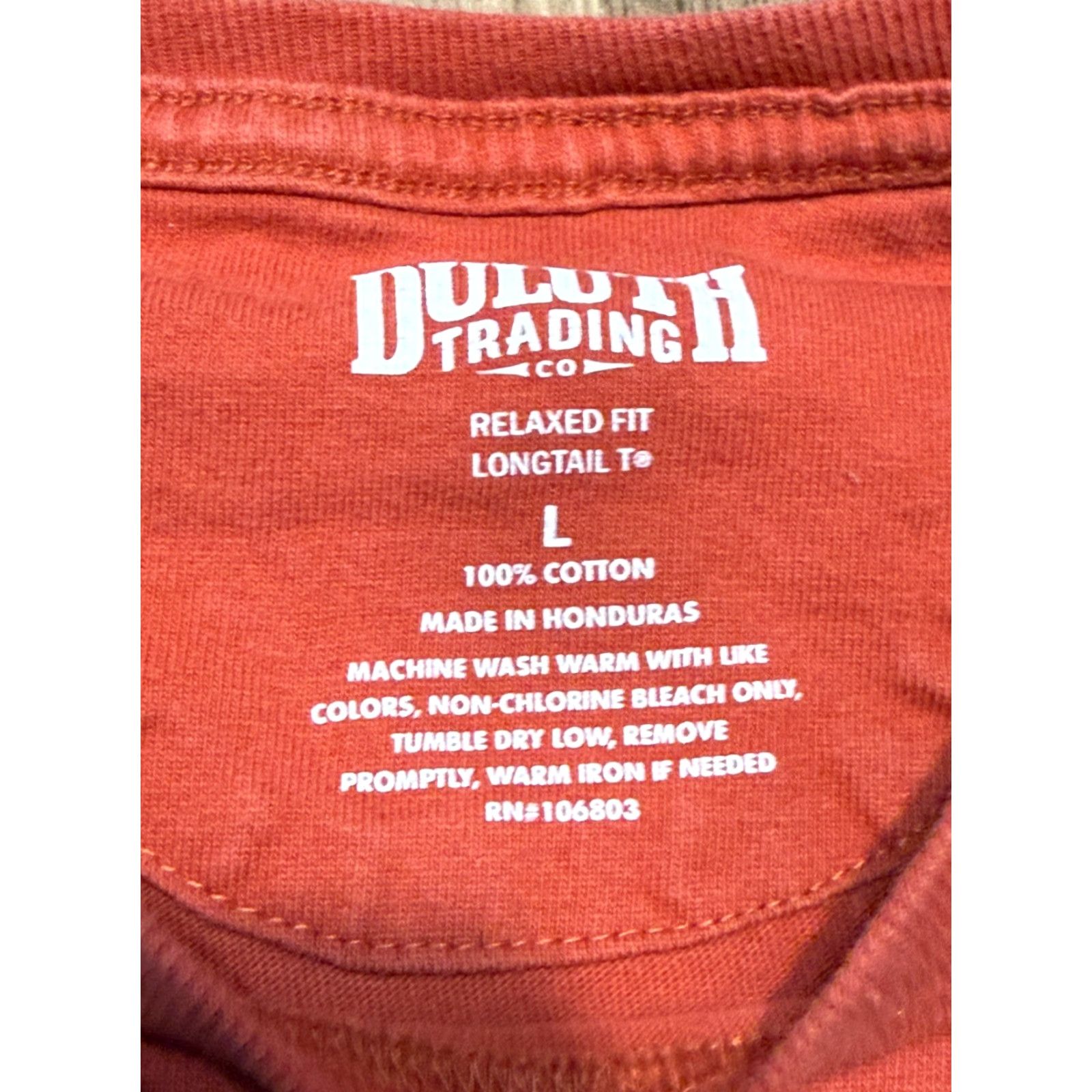 CO Duluth Shirt Men Large Orange Crewneck Relaxed Longtail T-Shirt Size US L / EU 52-54 / 3 - 5 Thumbnail