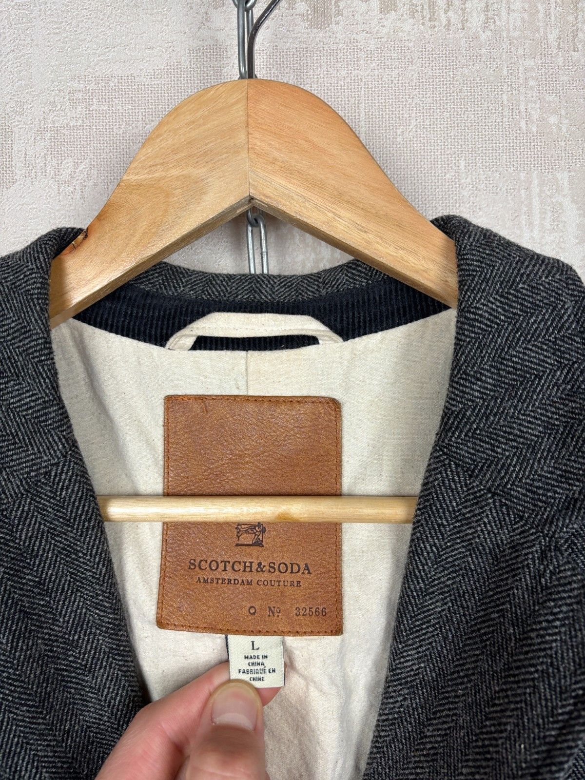 Scotch & Soda Scotch & Soda Wool Blend Herringbone Tweed Blazer Elbow Pads Size US L / EU 52-54 / 3 - 5 Thumbnail