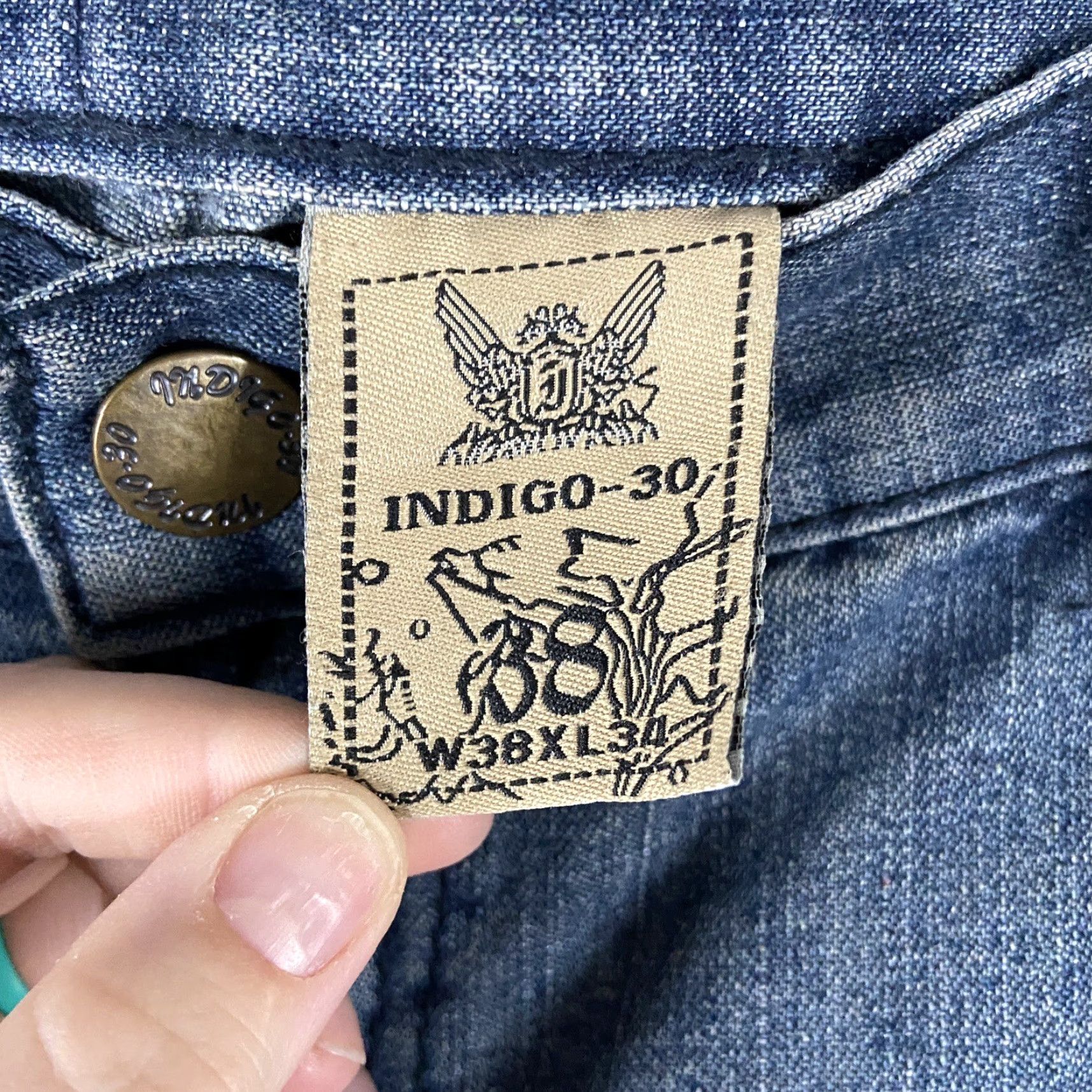 Vintage VINTAGE Indigo 30 Blue Jeans Men’s 38x34 Regular Straight Denim Pants Men Size US 38 / EU 54 - 5 Thumbnail
