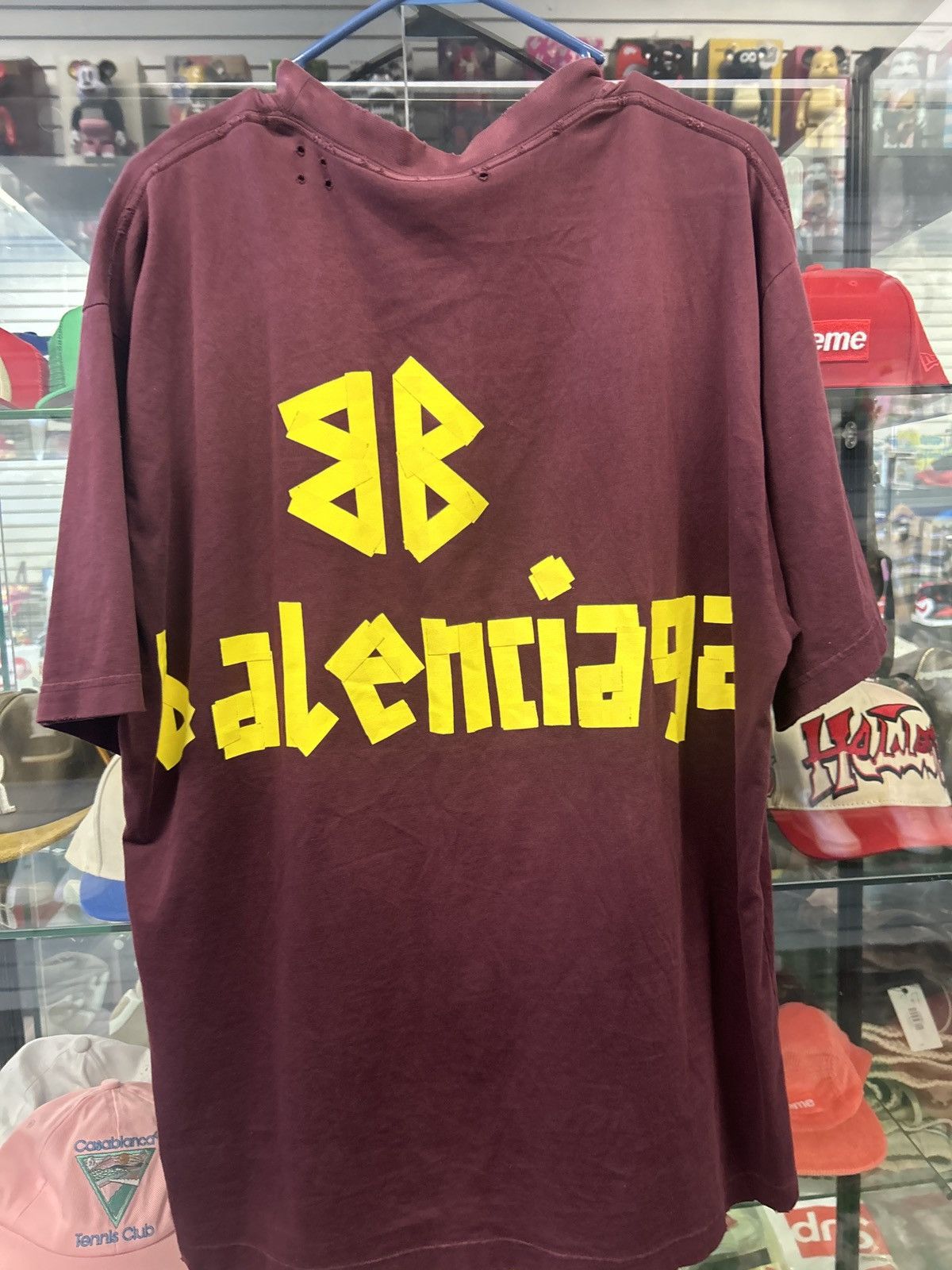 Balenciaga Balenciaga wine red tape short sleeved shirt Size US S / EU 44-46 / 1 - 2 Thumbnail