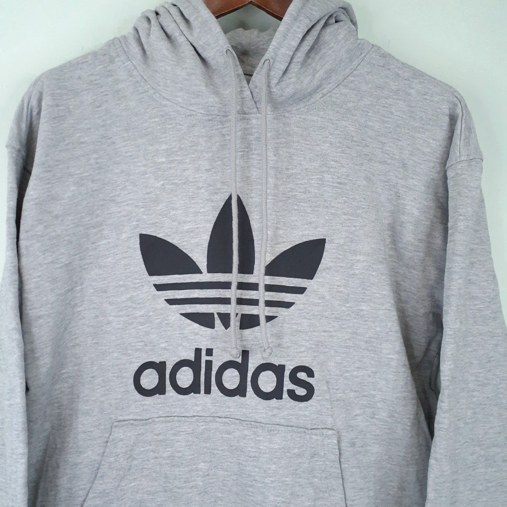 Adidas Adidas Long Sleeve Hoodie Trefoil Small Gray Unisex Adults S Pullover Casual Size US S / EU 44-46 / 1 - 2 Thumbnail