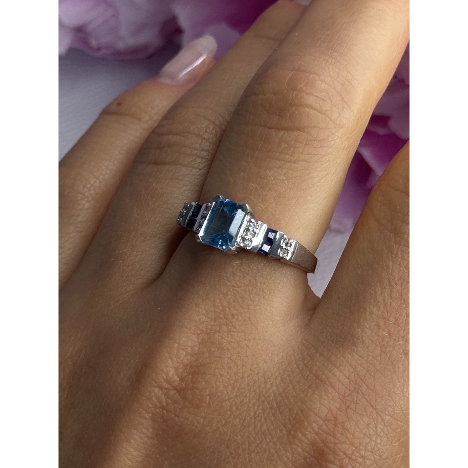 Jewelry 925 STERLING SILVER TOPAZ SAPPHIRE BERYL RING SIZE 8 Size ONE SIZE - 7 Thumbnail