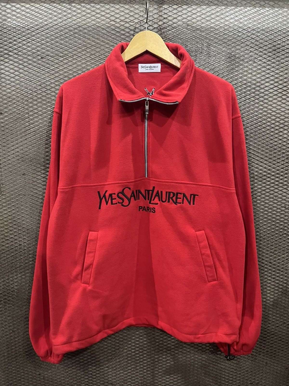 Yves Saint Laurent Yves Saint Laurent Fleece Jacket Ysl Half Zip Size US L / EU 52-54 / 3 - 3 Thumbnail