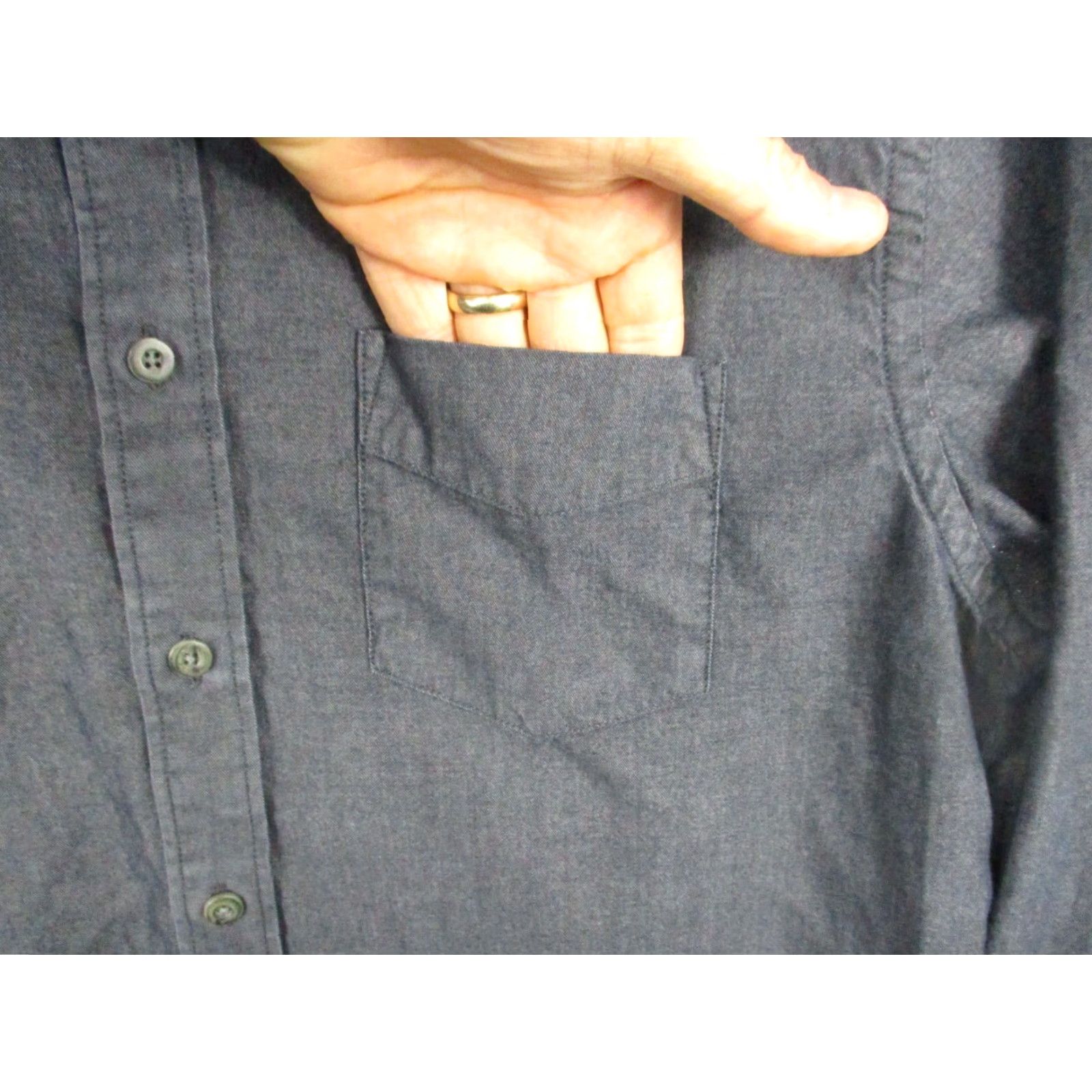 UNTUCKit UNTUCKit Shirt Mens Button-Down Gray Heathered Cotton Long Sleeve Medium Size US L / EU 52-54 / 3 - 2 Thumbnail
