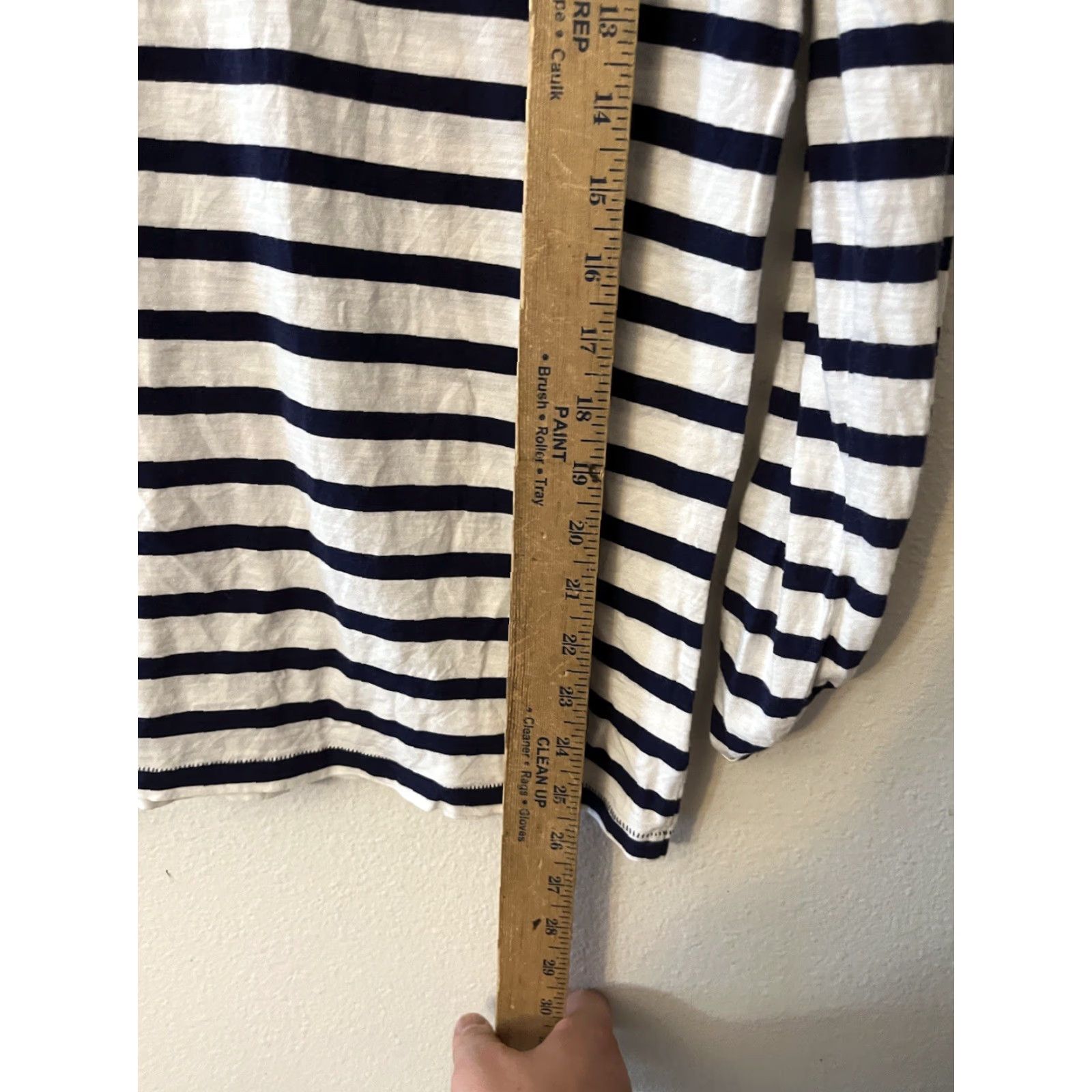 Loft Loft Hoodie Women's Small White Navy Striped L/S Drawstring Pullover V-Neck Pullover Hoodie Womens S White Navy Striped L/S Drawstring V-Neck Hoodie Size S / US 4 / IT 40 - 4 Thumbnail