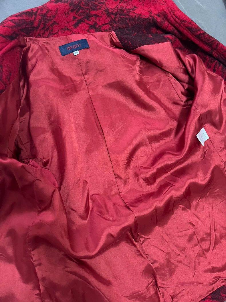 Kenzo KENZO Red ink-wash wool short coat Size XS / US 0-2 / IT 36-38 - 9 Thumbnail