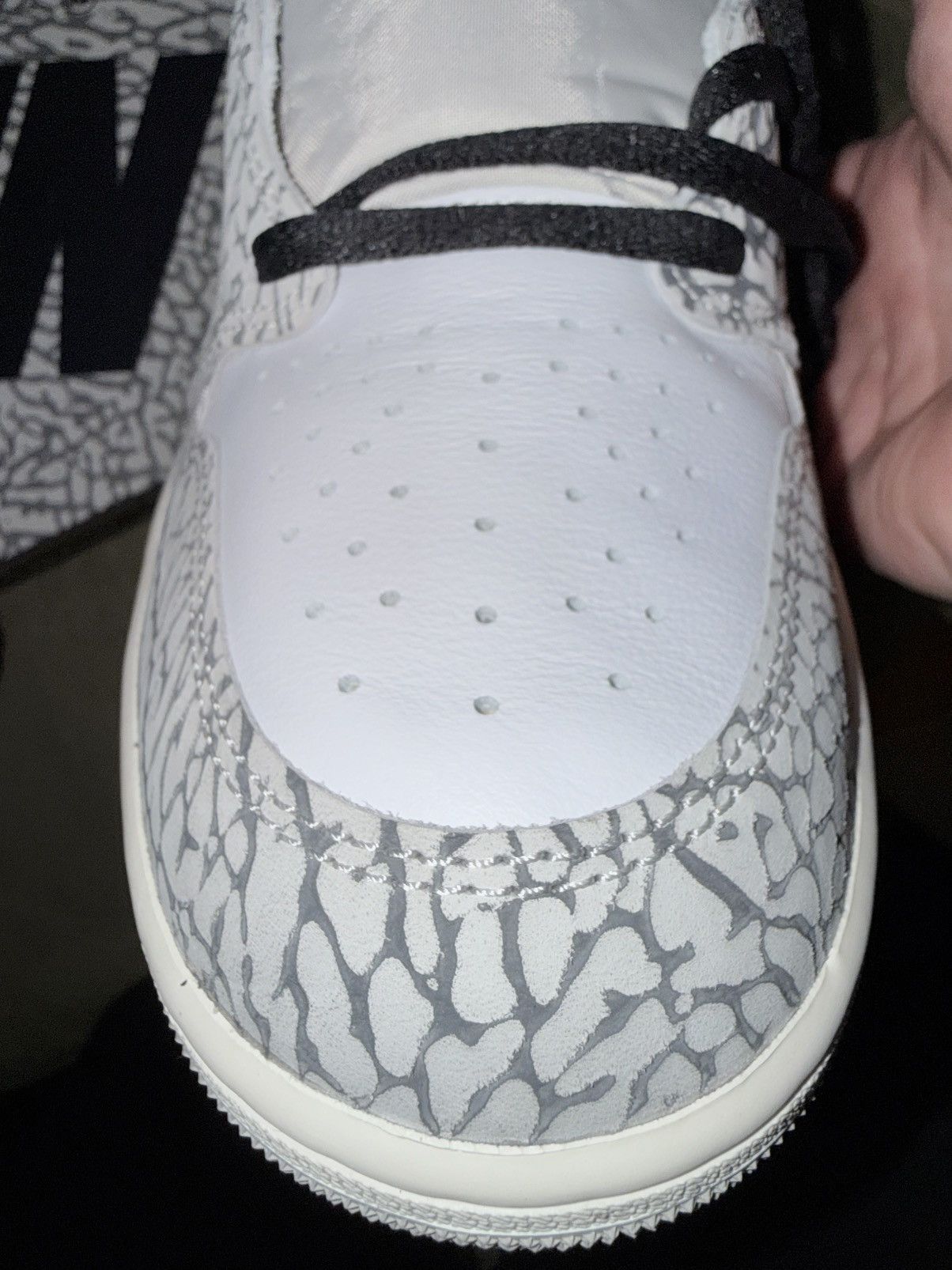 Jordan Brand Nike 1985 Air Jordan 1 “White Cement” Retro OG high top, NEW Size US 12.5 / EU 45-46 - 17 Thumbnail