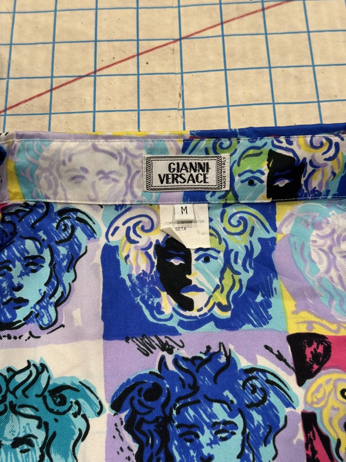 Versace Vintage Gianni Versace Warhol Style Silk Button Up Shirt Med Size US M / EU 48-50 / 2 - 8 Thumbnail