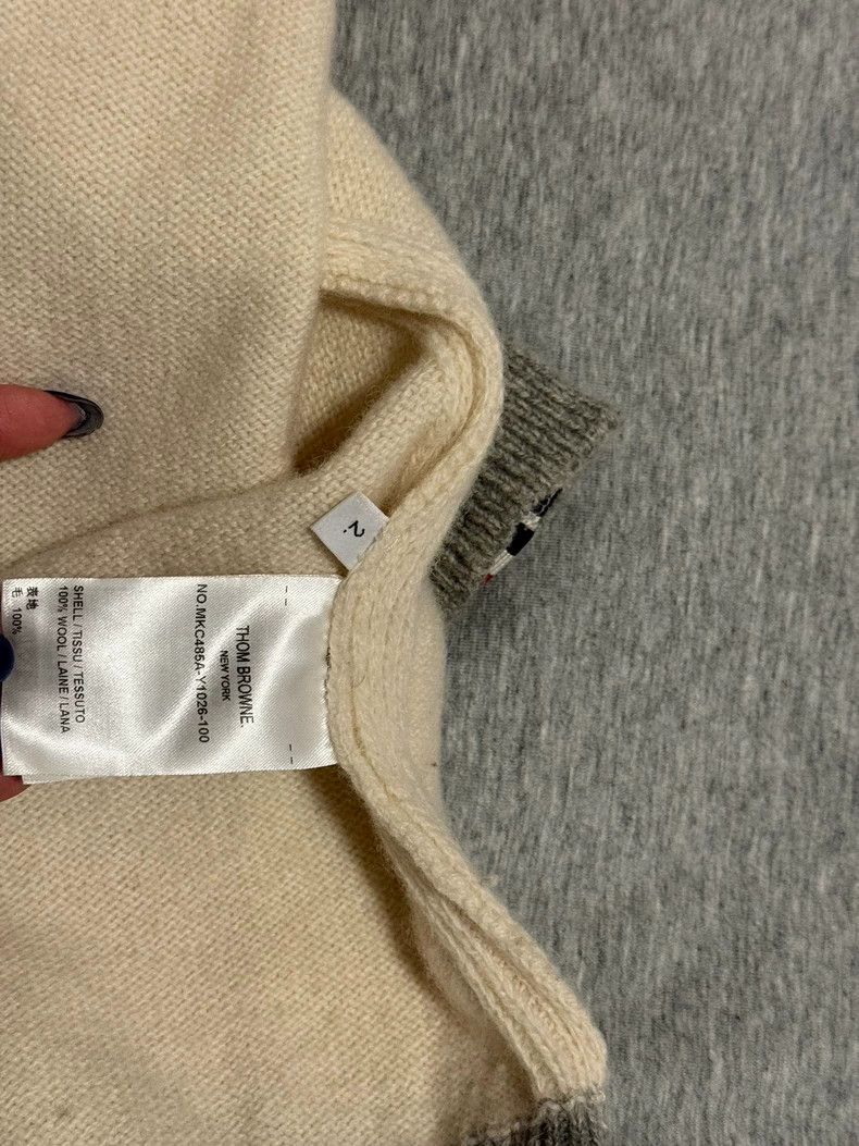 Thom Browne Thom Browne White and gray patchwork cardigan Size US M / EU 48-50 / 2 - 4 Thumbnail