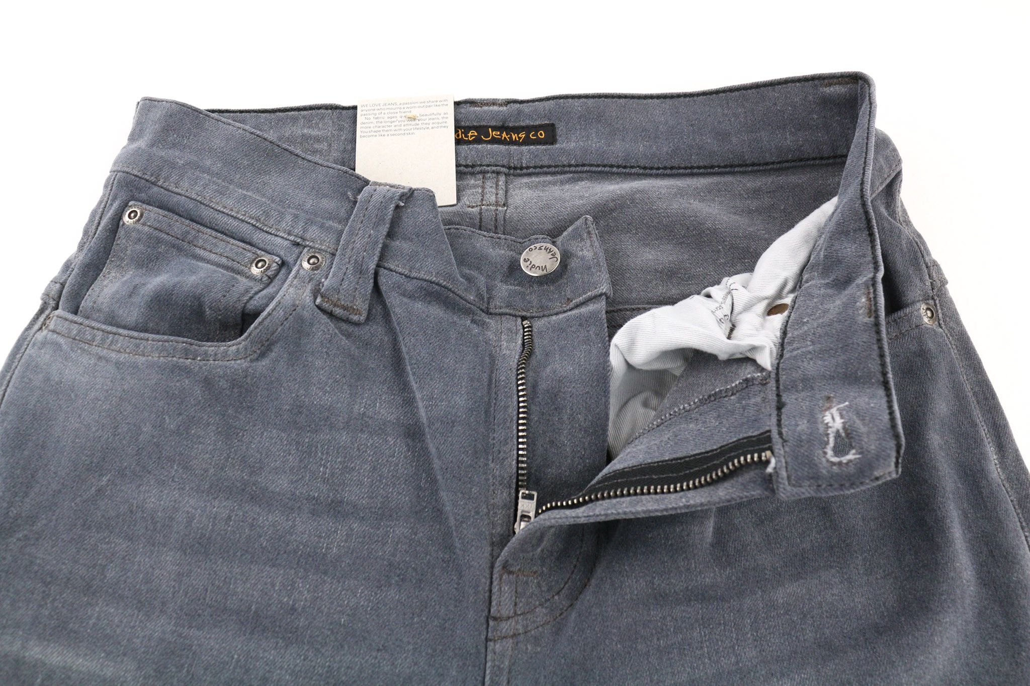 Nudie Jeans THIN FINN W28/L32 Slim Fit Grey Cotton Stretch 80628 Size US 28 / EU 44 - 4 Thumbnail