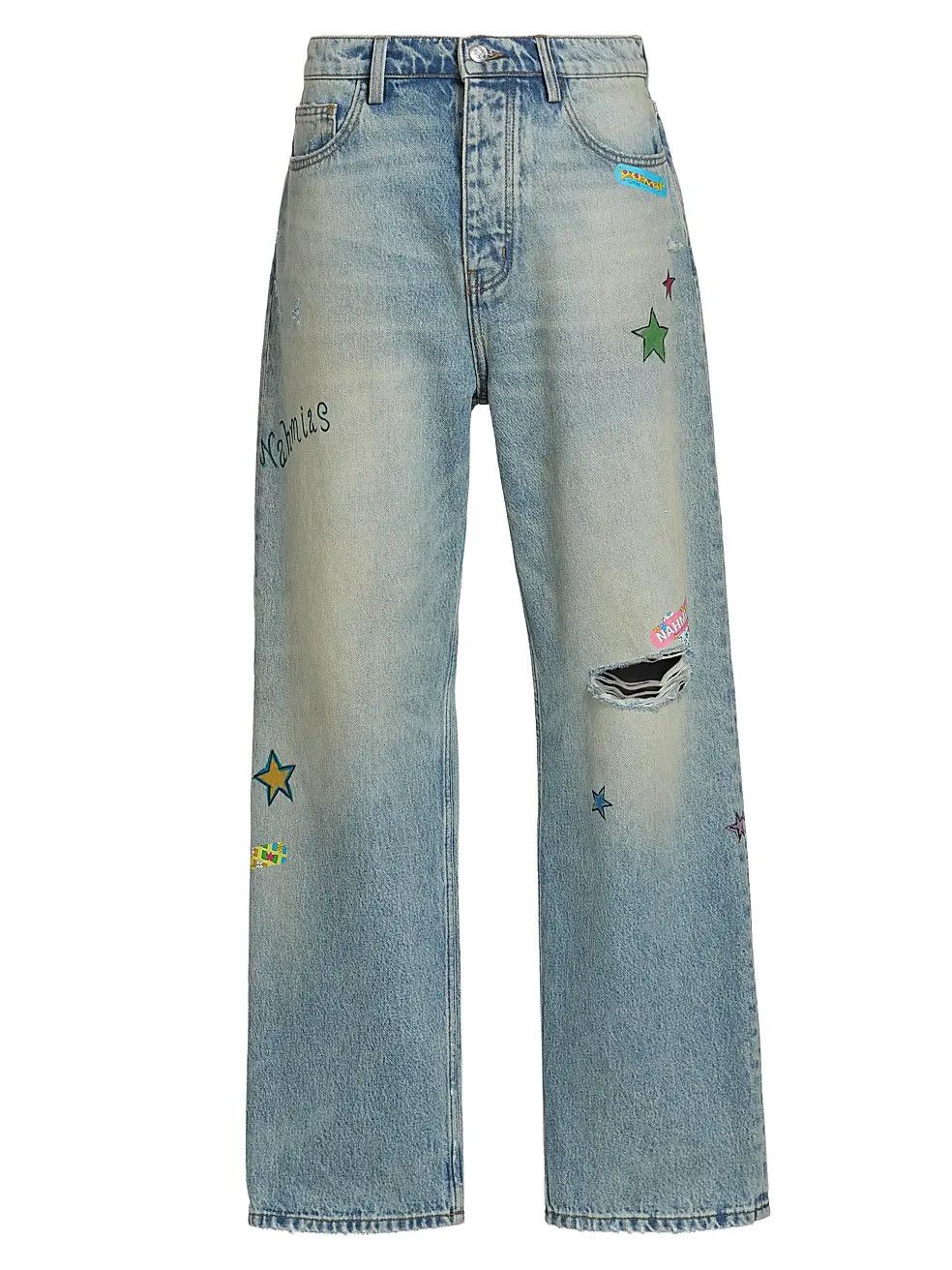Nahmias os11x0326 Bandage Baggy Straight Jeans in Blue Size US 34 / EU 50 - 1 Thumbnail