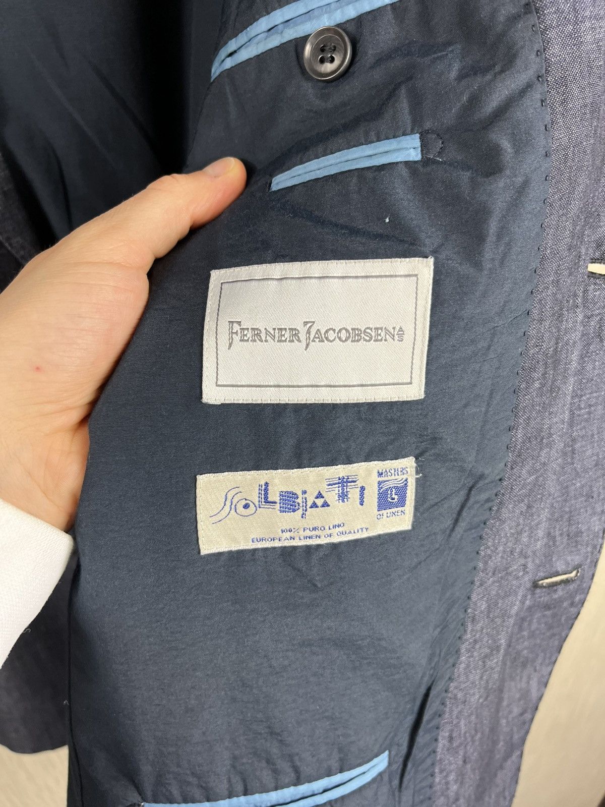 Designer × Hugo Boss Hugo Boss Solbiati 100% linen blazer jacket Ferner Jacobsen Size US S / EU 44-46 / 1 - 17 Thumbnail