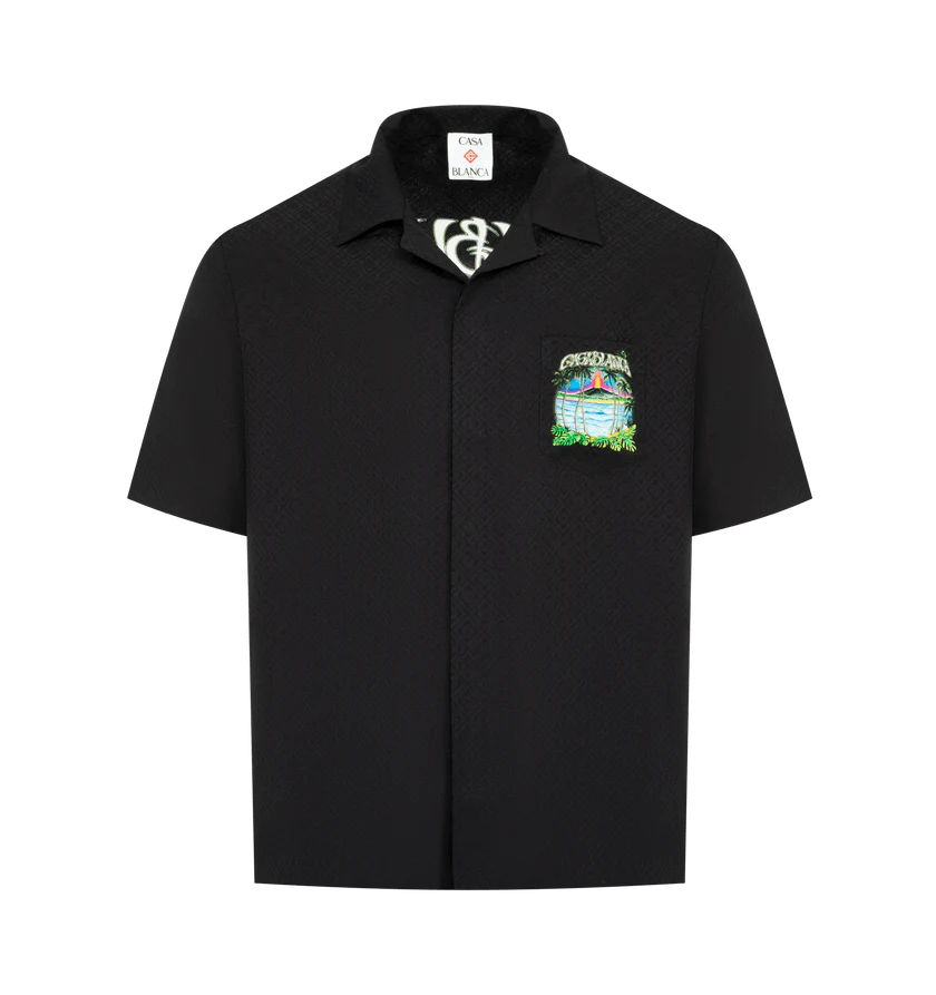 Casablanca o1h1sh10526 Volcano Short Sleeve Shirt in Black Size US XL / EU 56 / 4 - 1 Thumbnail