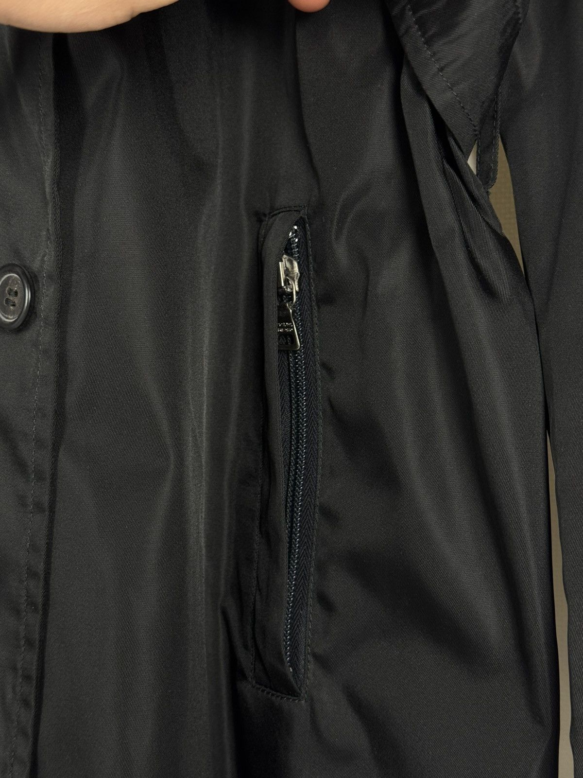 Prada Prada Milano Nylon Black Midi Women’s Trench Coat Size S / US 4 / IT 40 - 11 Thumbnail