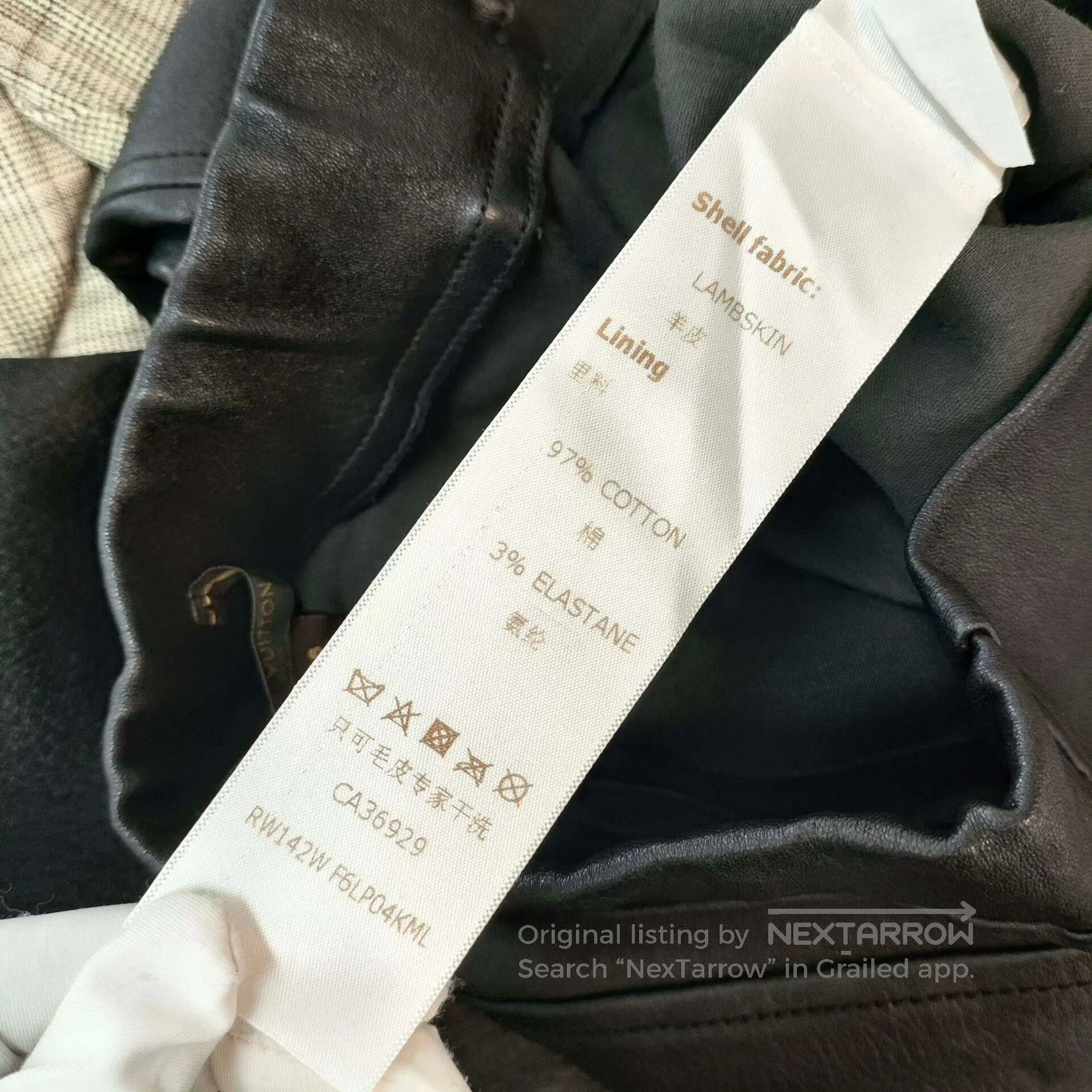 Louis Vuitton LV Black Sheepskin Leather Pants 36. Size 35" - 4 Thumbnail