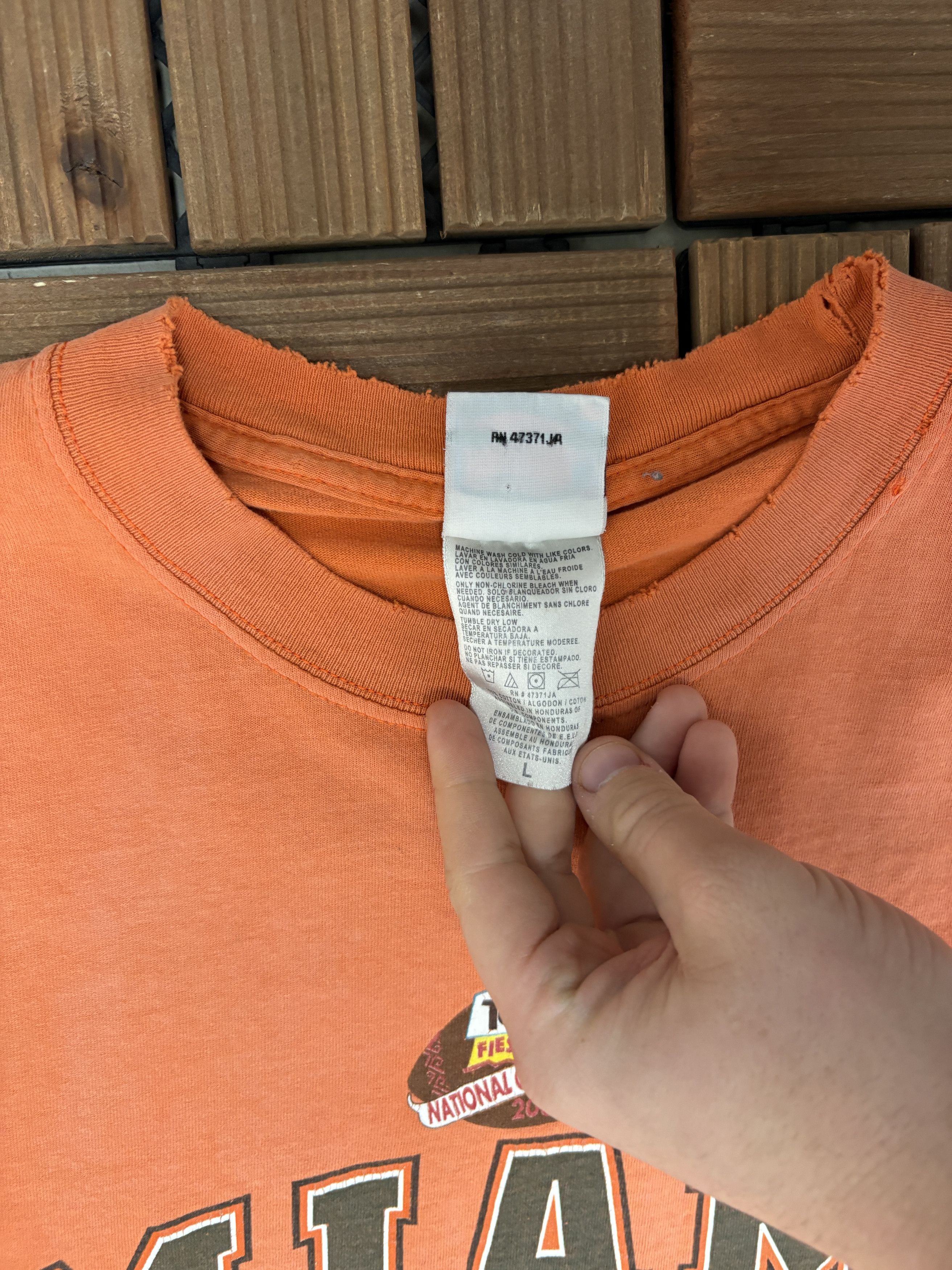 Vintage Miami Hurricanes Fiesta Bowl 2003 Vintage Orange T-Shirt Tee Size US L / EU 52-54 / 3 - 5 Thumbnail