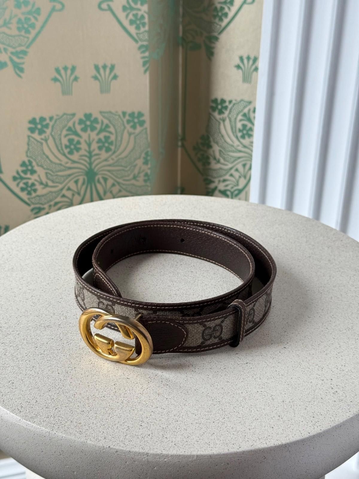 Gucci Vinatge Gucci Monogram Interlocking GG Womens Belt 70 / 28 Size ONE SIZE - 3 Thumbnail