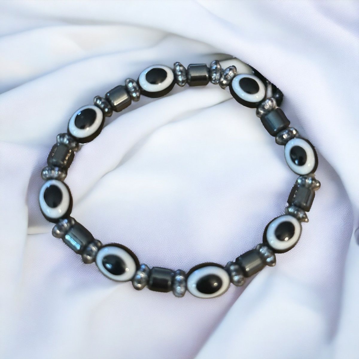 Other Hematite evil eye bead stretch bracelet Size ONE SIZE - 1 Thumbnail