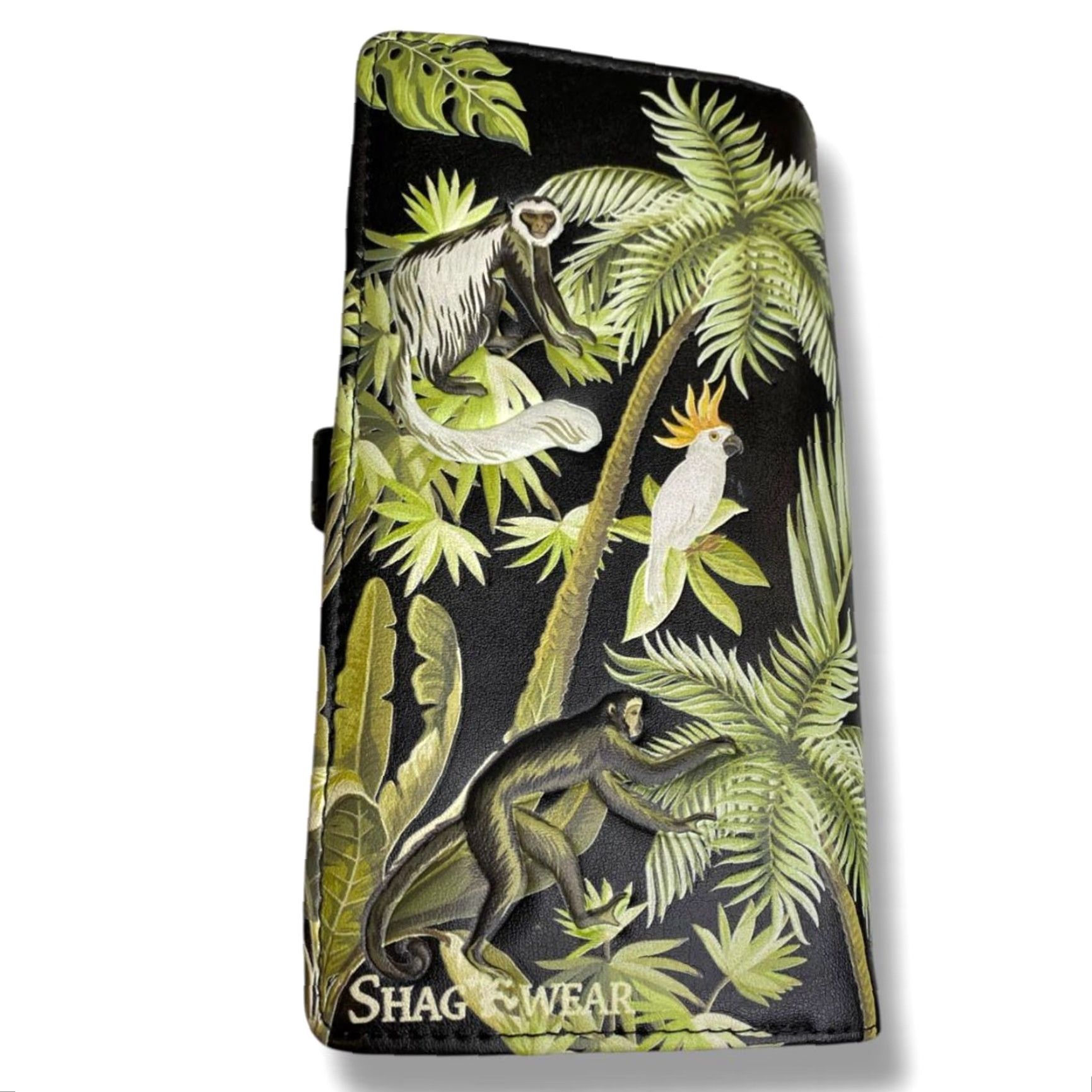 Vintage Shag Wear Canada Wallet Bifold Sloth Lemur Monkey Vegan Leather Green Women Wallet Size ONE SIZE - 5 Thumbnail
