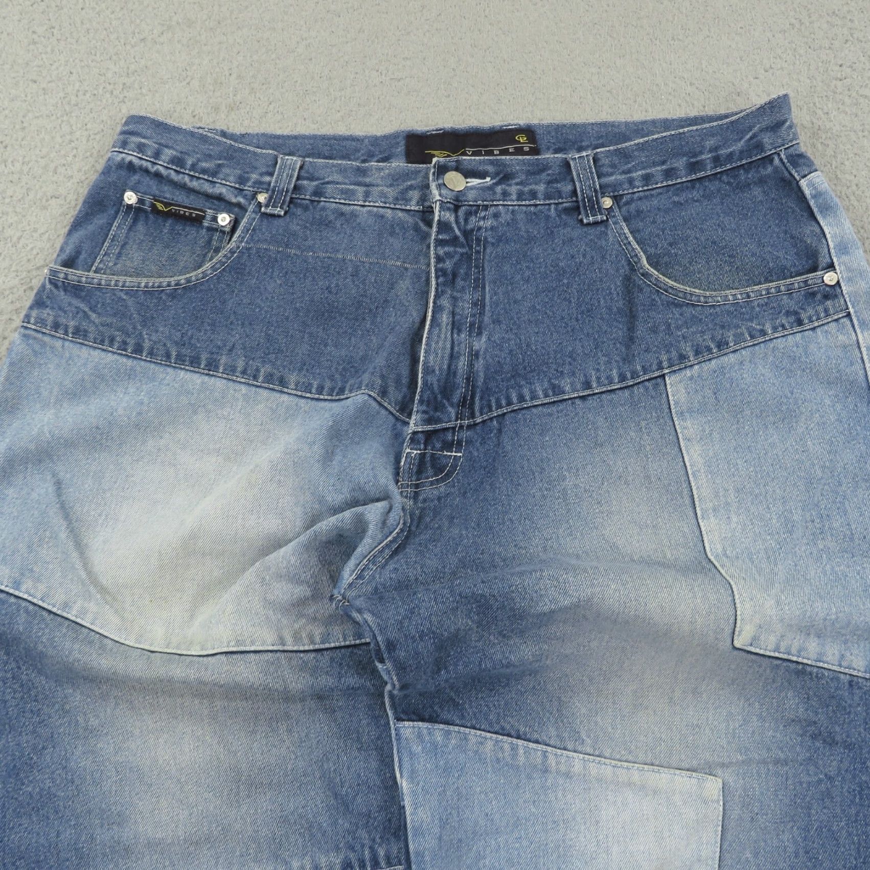 VIBE VIBES Baggy Jeans Mens 40 Y2K Patchwork Skater Grunge Wide 10 Leg Opening Pipes VIBES Jeans Size US 40 / EU 56 - 6 Thumbnail