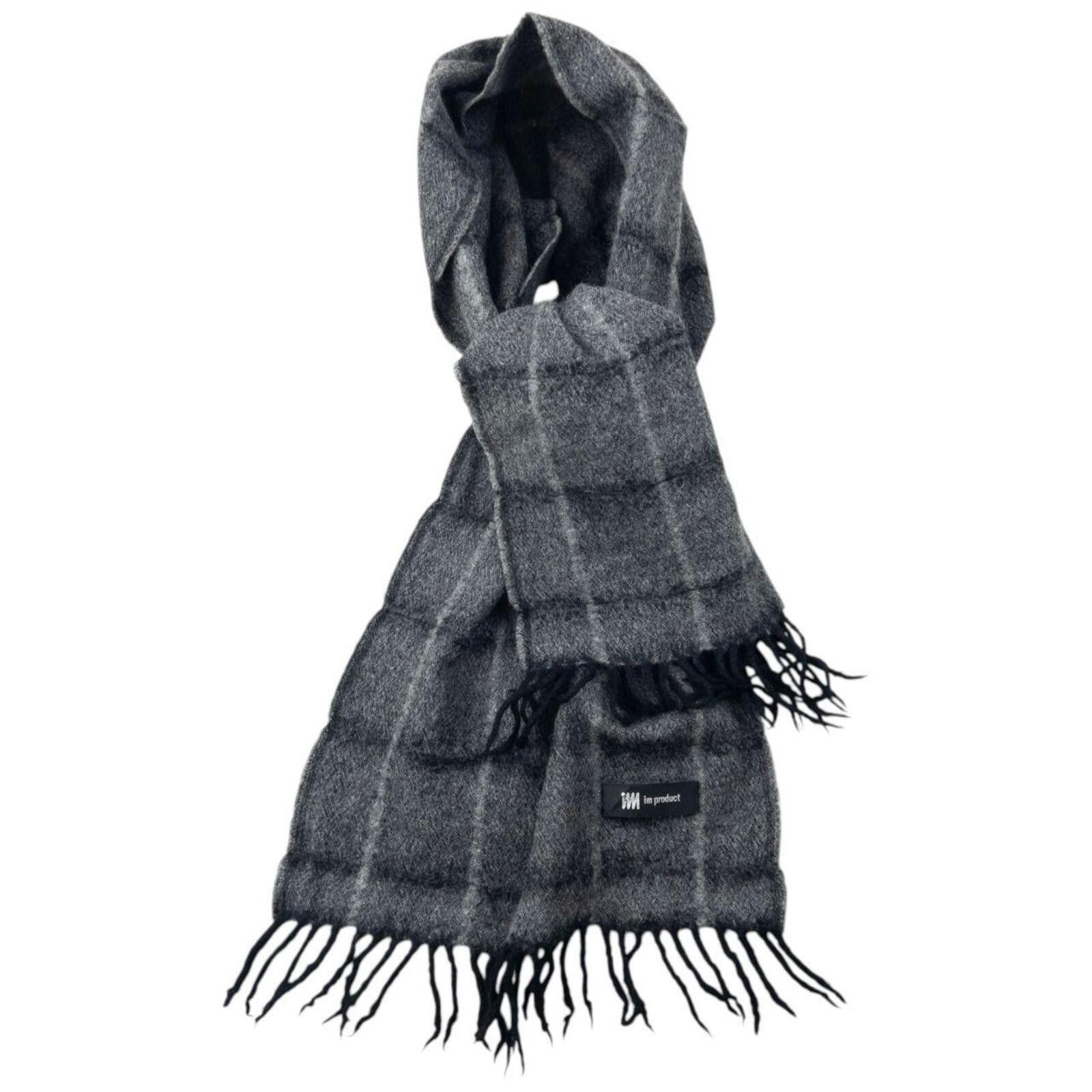 Issey Miyake Vintage 2000s Issey Miyake Checkered Wool Tassel Scarf Size ONE SIZE - 4 Thumbnail