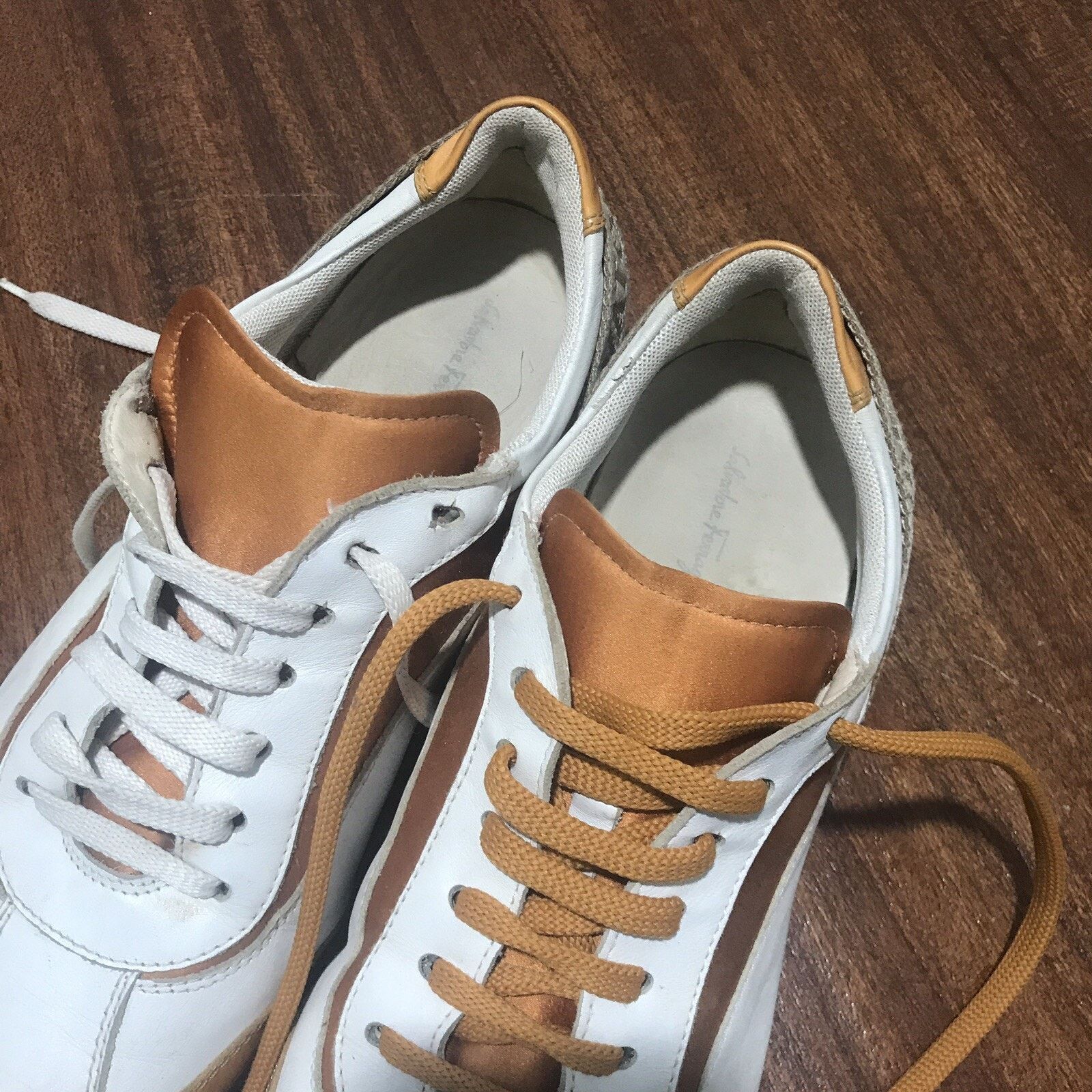 Salvatore Ferragamo Salvatore Ferragamo Sneaker leather Shoes Made Italy orange Size US 10 / EU 43 - 5 Thumbnail