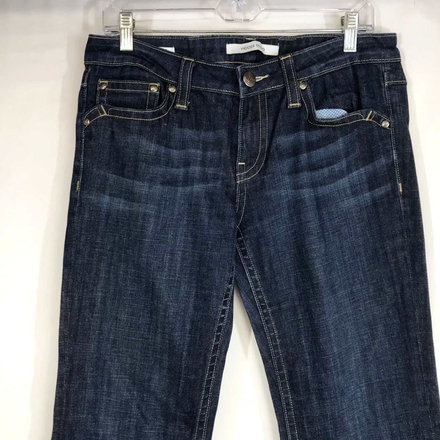 Vintage VIGOSS STUDIO Seattle Flare Dark Wash Denim Jeans Women's 11/12 Jeans Size 32" / US 10 / IT 46 - 2 Thumbnail