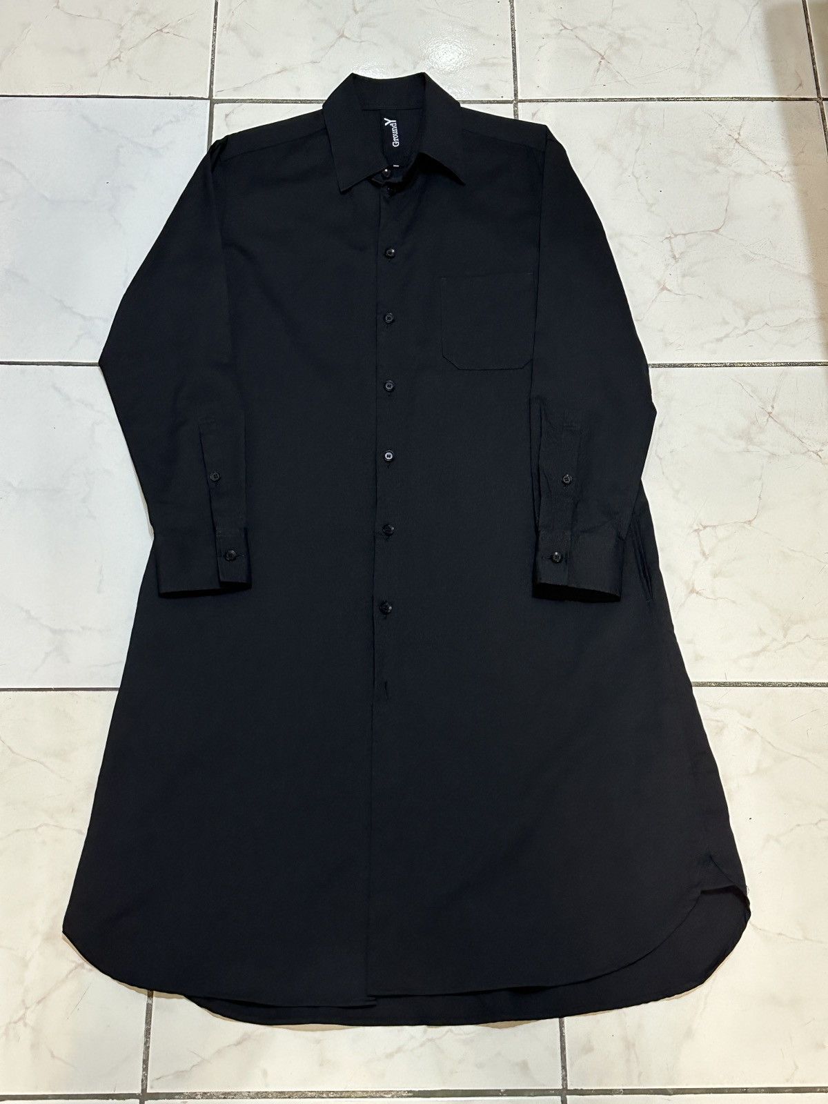 Yohji Yamamoto Ground Y Long Black Wool Shirt Size US M / EU 48-50 / 2 - 1 Thumbnail