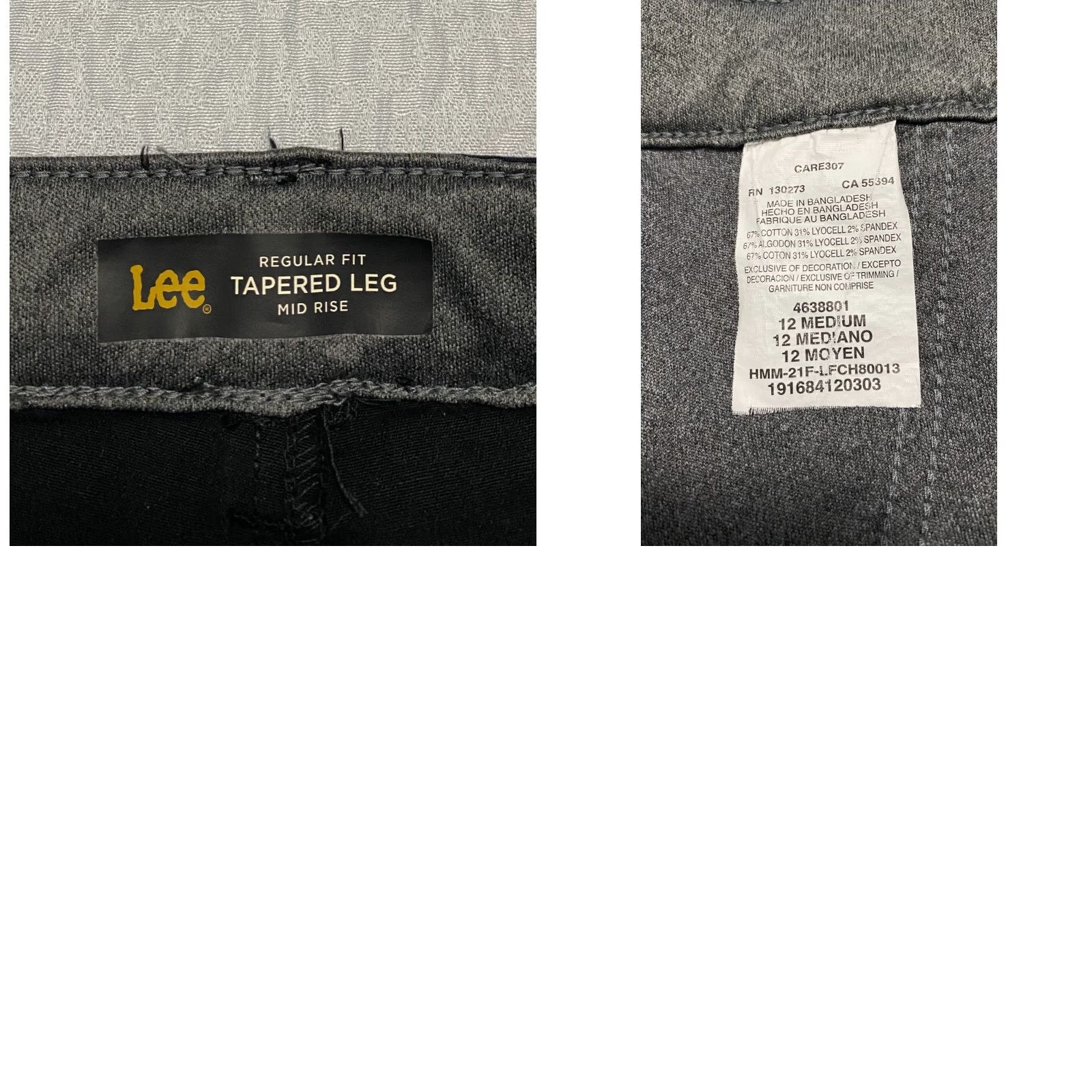 Lee Lee Black Jogger Pants Womens Size 12 Regular Fit Tapered Leg Mid Rise Stretch Size 34" / US 12 / IT 48 - 8 Thumbnail