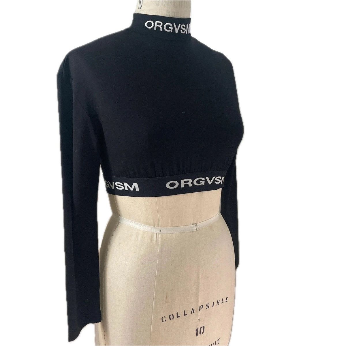 ORGVSM ORGVSM black long sleeve t shirt cropped turtleneck mockneck Size S / US 4 / IT 40 - 1 Thumbnail
