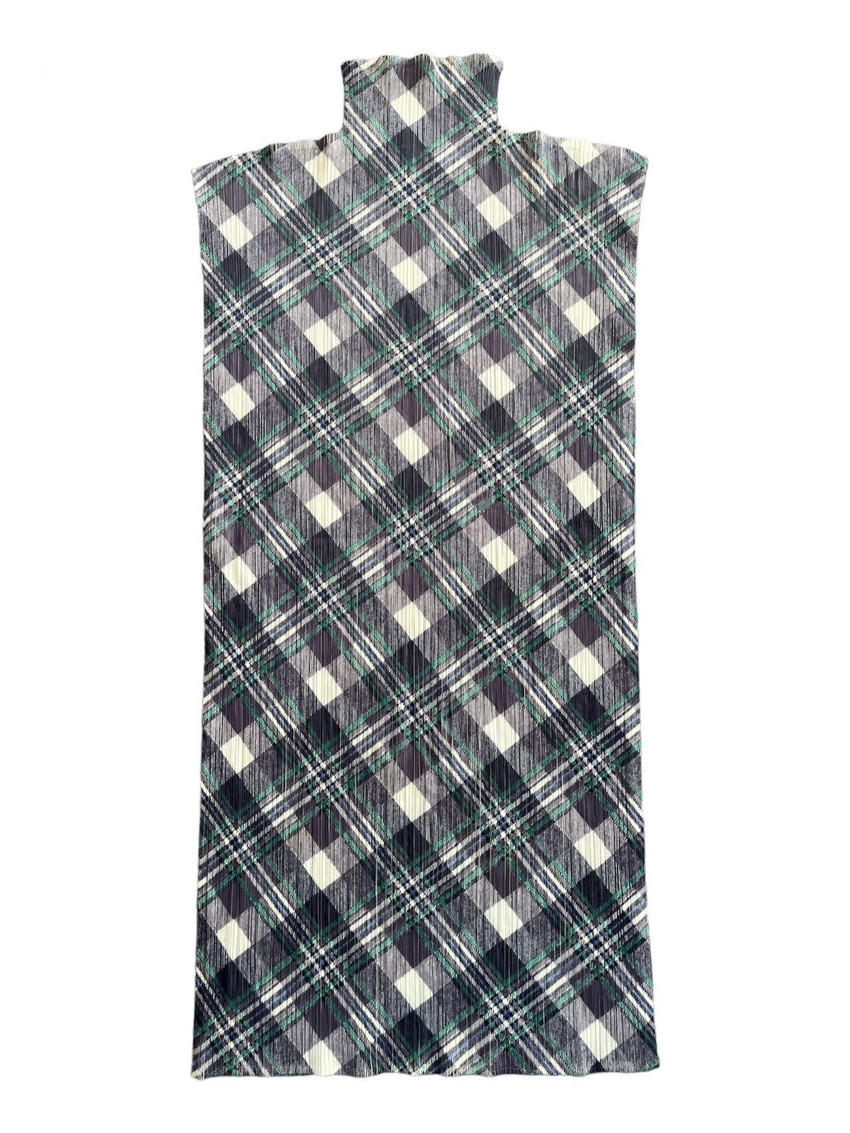 Issey Miyake PLEATS PLEASE ISSEY MIYAKE Mock Neck Dress Tartan Color Size L / US 10 / IT 46 - 1 Thumbnail