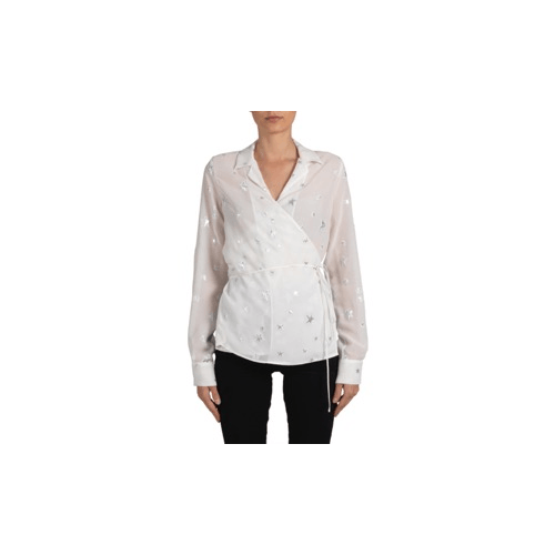 Amiri White Stars FIl Coupe Wrap Shirt Size 0/36 Size XS / US 0-2 / IT 36-38 - 1 Thumbnail