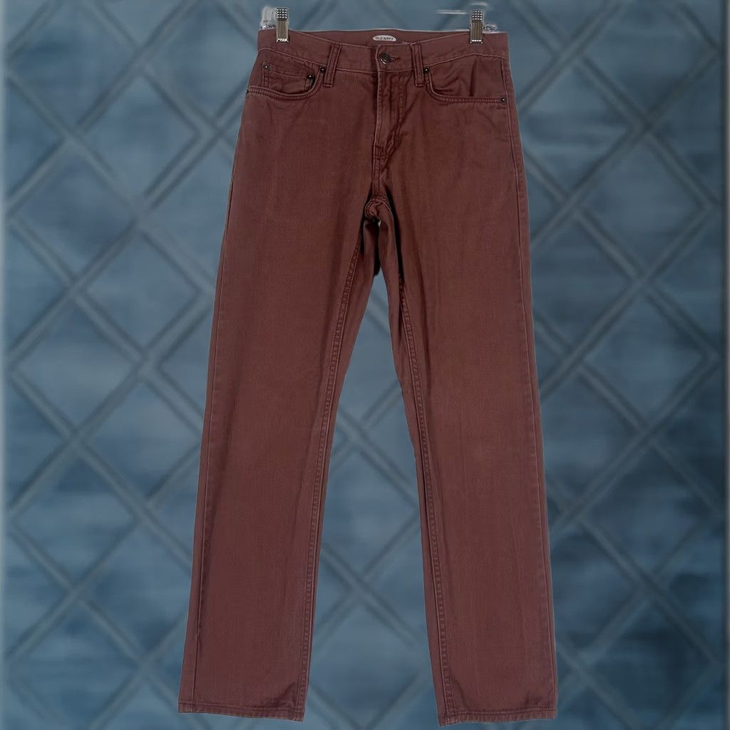 Old Navy Old Navy Slim Jeans Mens Size 28x30 Red 100% Cotton Low Rise Denim Jeans Mens Regular 28 Red Slim Size US 28 / EU 44 - 1 Thumbnail