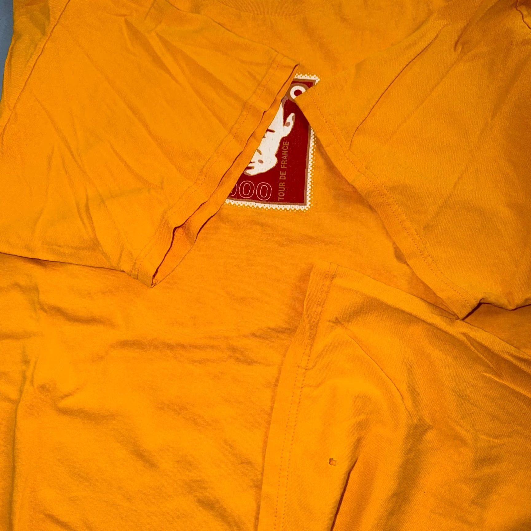 Nike VINTAGE Nike Tour De France 2000 Stamp T Shirt 2XL Yellow Short Sleeve Crew Neck Men Cotton Knit 2000s Size US XXL / EU 58 / 5 - 5 Thumbnail