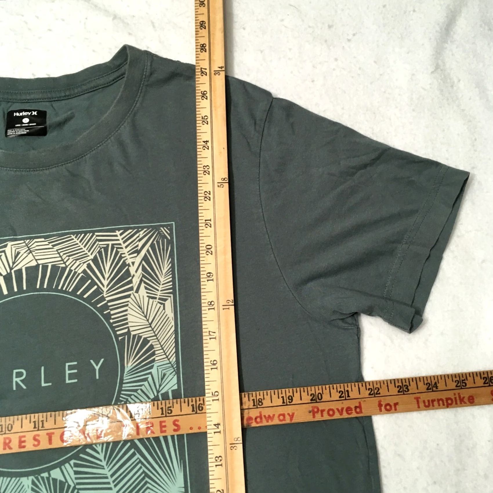 Hurley Hurley Green Short Sleeve Cotton Logo T-Shirt Men's L Size US L / EU 52-54 / 3 - 4 Thumbnail