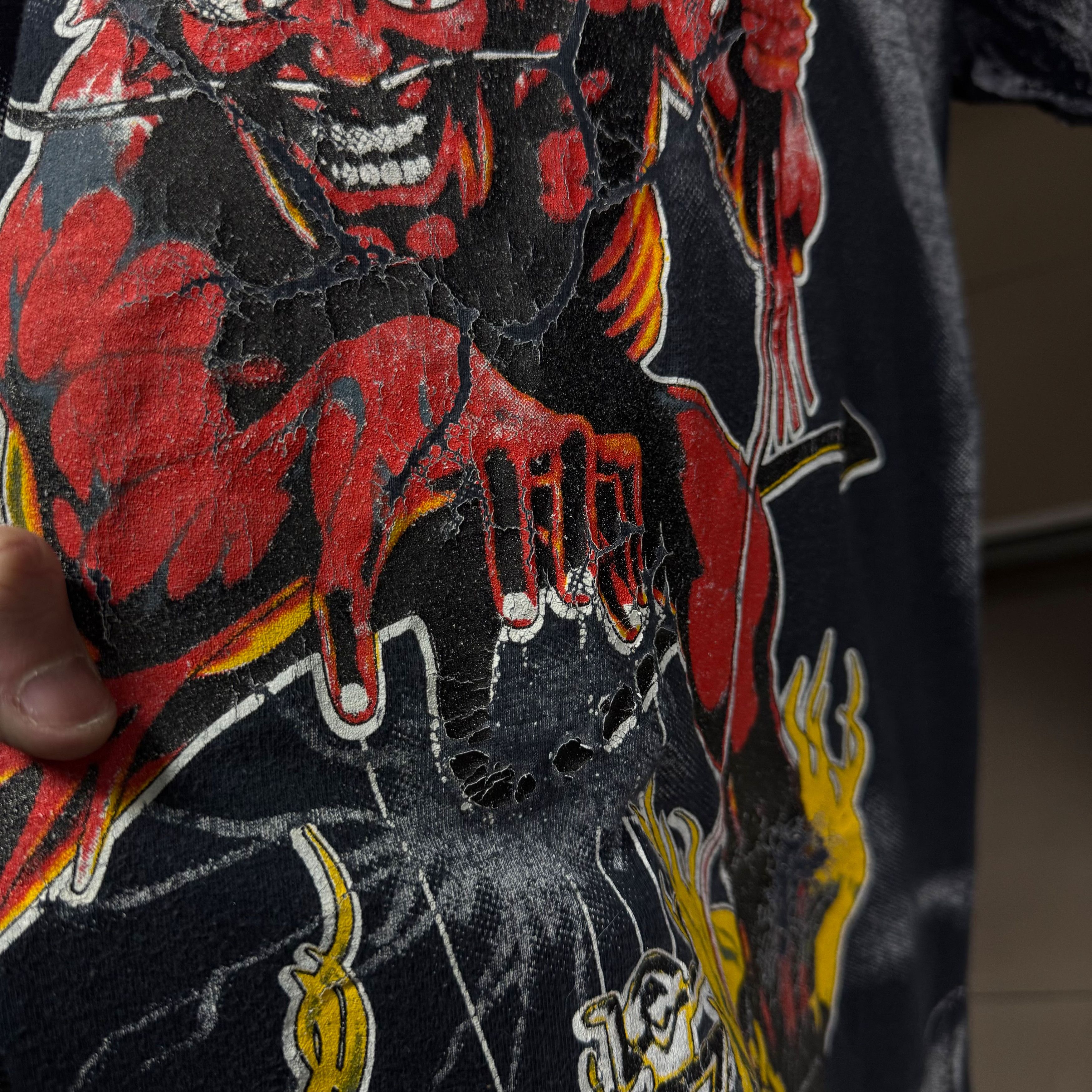 Band Tees 1992 Vintage Iron Maiden Devil European All Over Print Tee Size US XL / EU 56 / 4 - 10 Thumbnail
