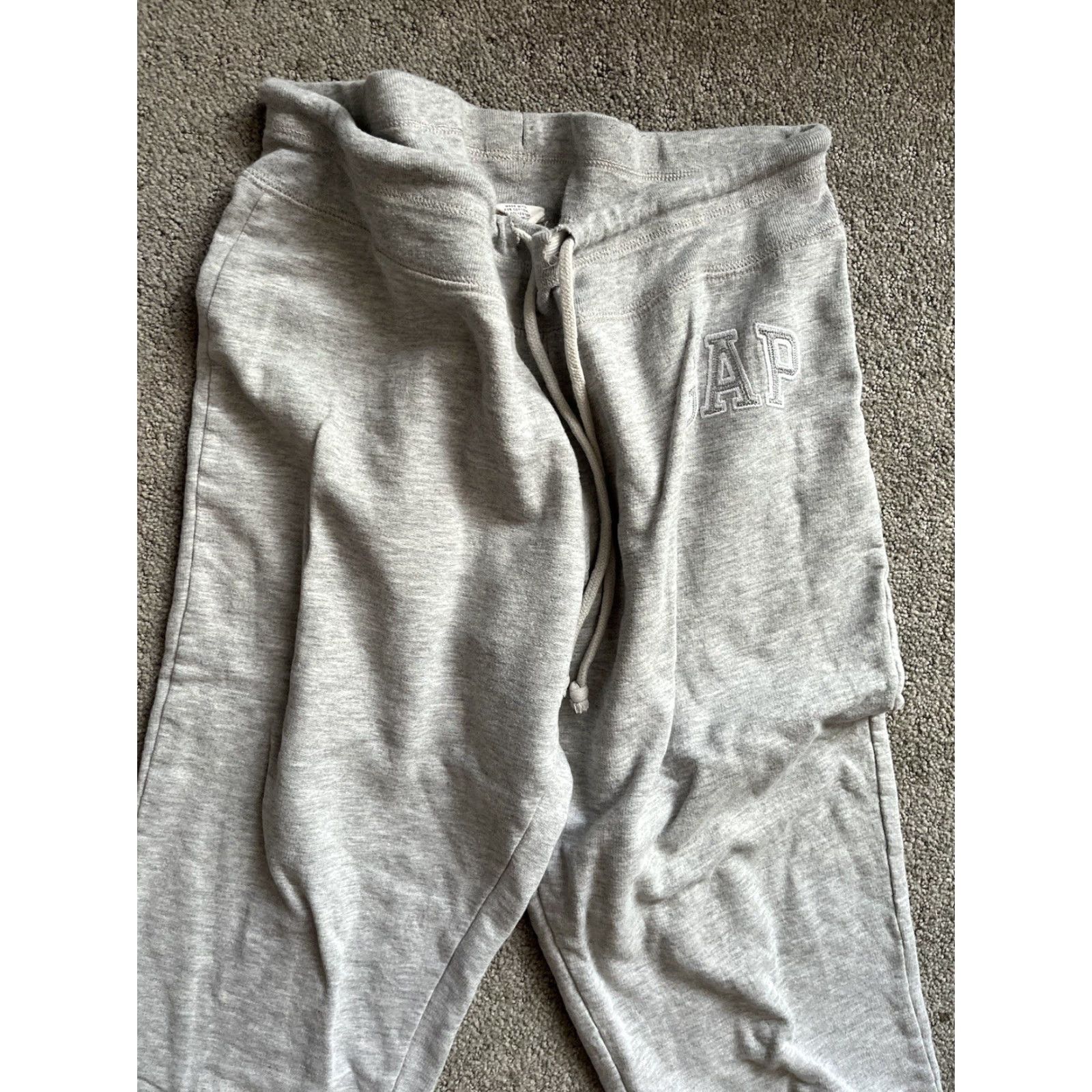 Gap VINTAGE Gap Womens Solid S Sweatpants Gray W/ Logo Cream Solid Size Small Size 28" / US 6 / IT 42 - 2 Thumbnail