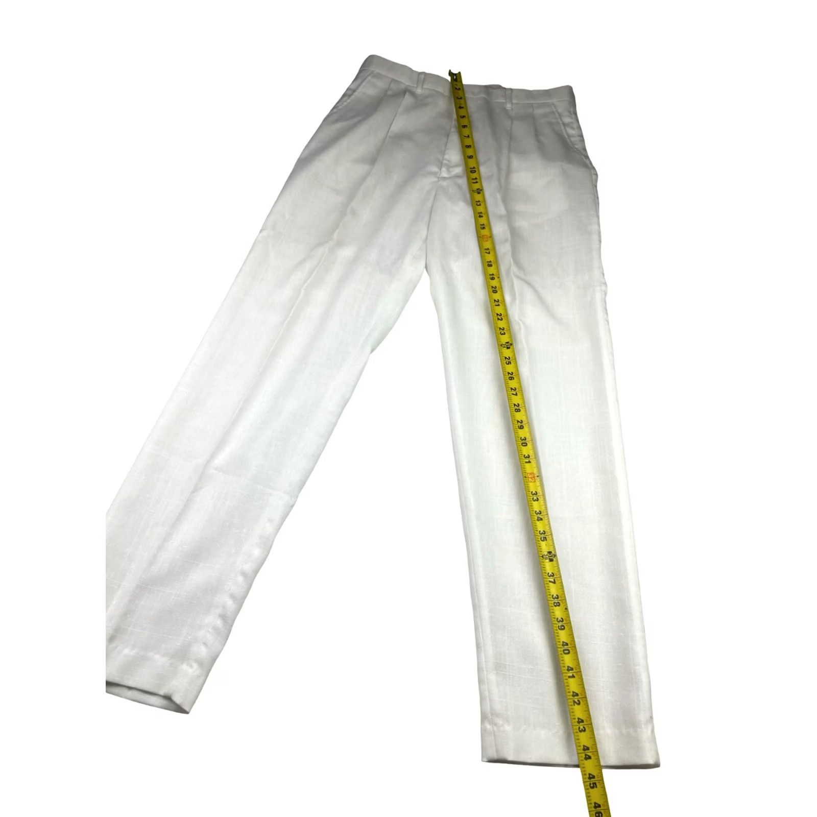 Vintage VTG Colter Men’s Resort Pants White 34x32 Pleated Lightweight Polyester Rayon Beach Pants Mens Regular Size US 34 / EU 50 - 5 Thumbnail