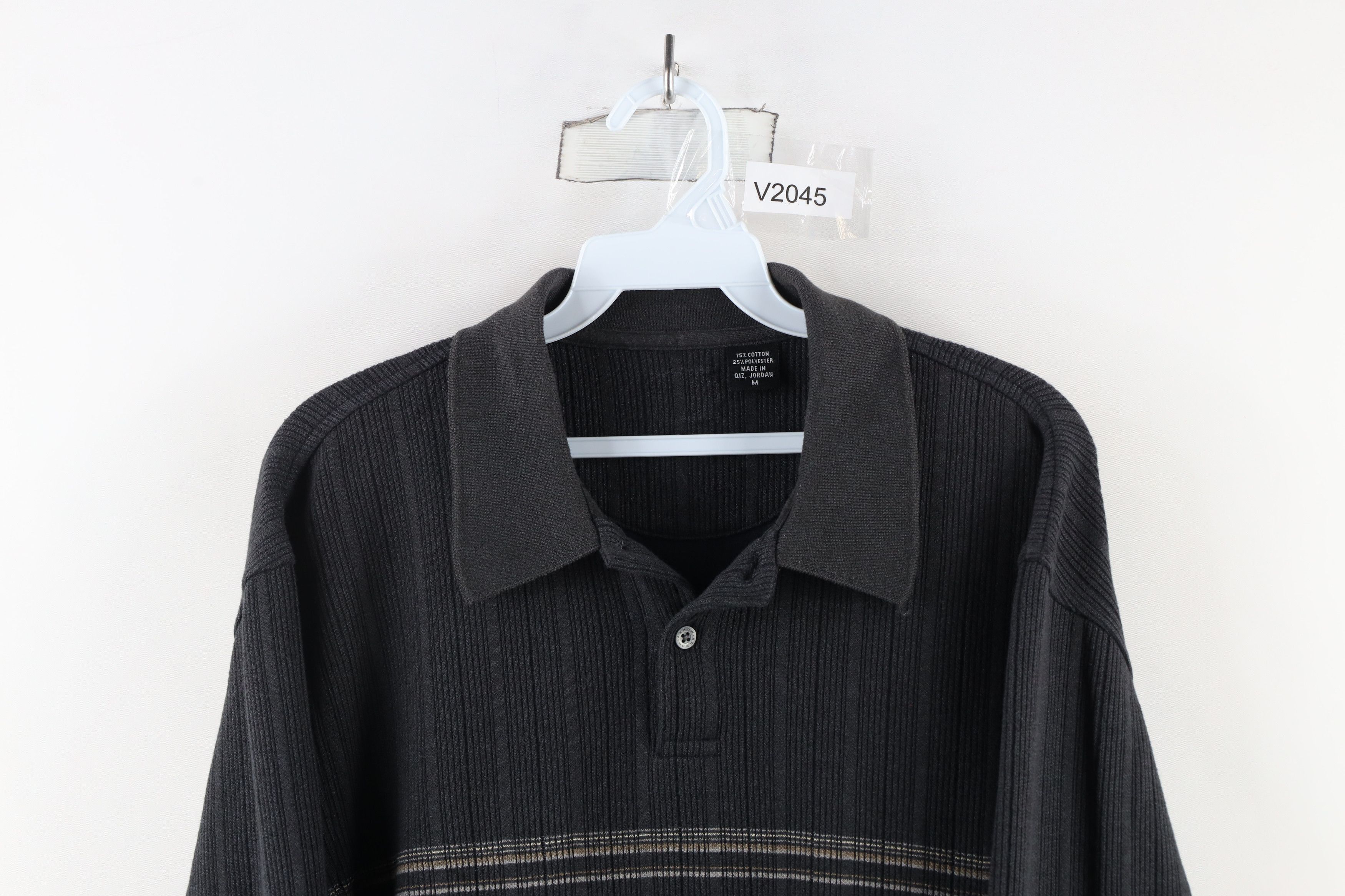 Vintage Vintage 90s Streetwear Ribbed Knit Long Sleeve Rugby Polo Size US M / EU 48-50 / 2 - 2 Thumbnail
