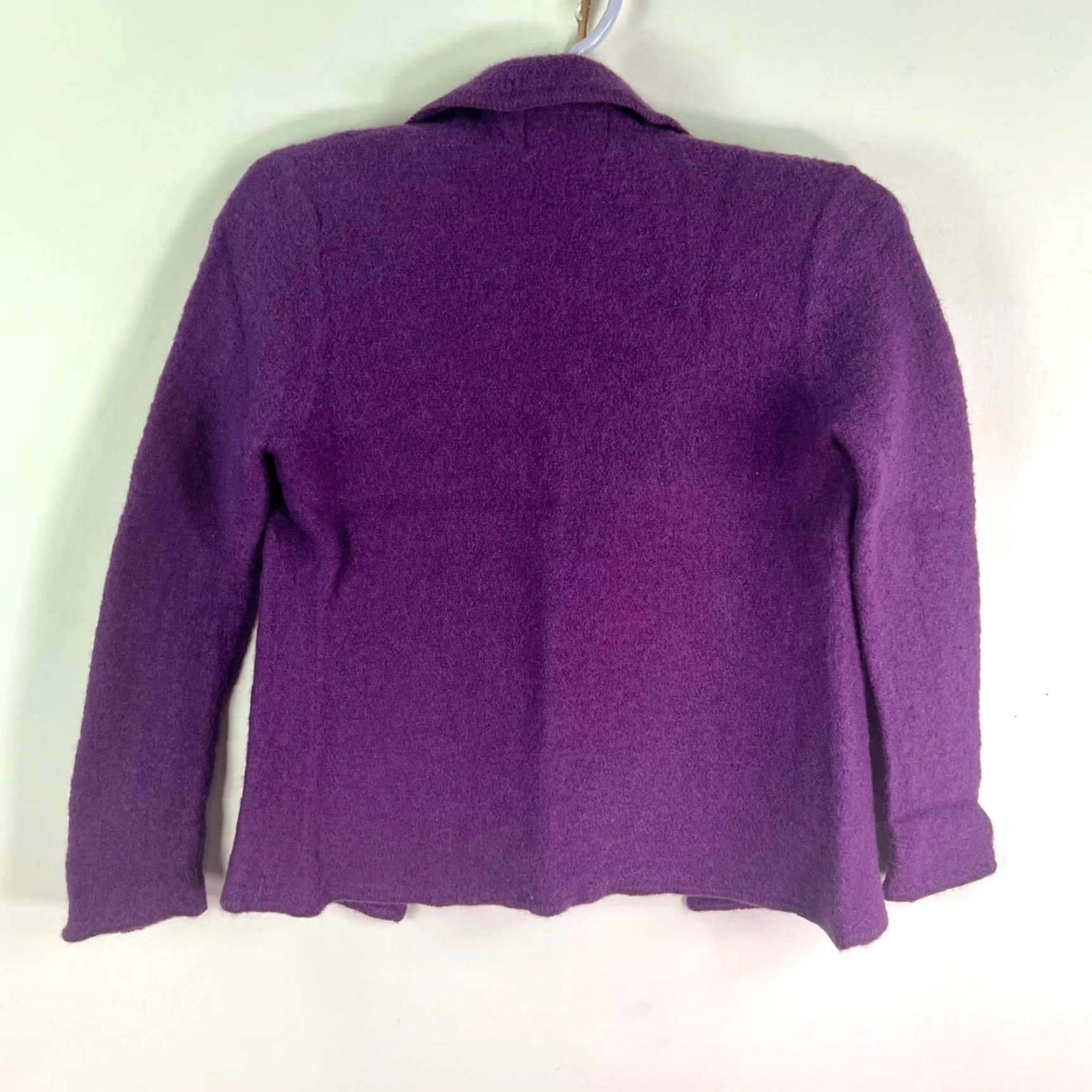 Vintage VINTAGE Moviveaux Jacket Womens PS Purple 100% Wool Open Mid-Length Long Sleeve Classic Fit Australia 90s Designer Size S / US 4 / IT 40 - 6 Thumbnail