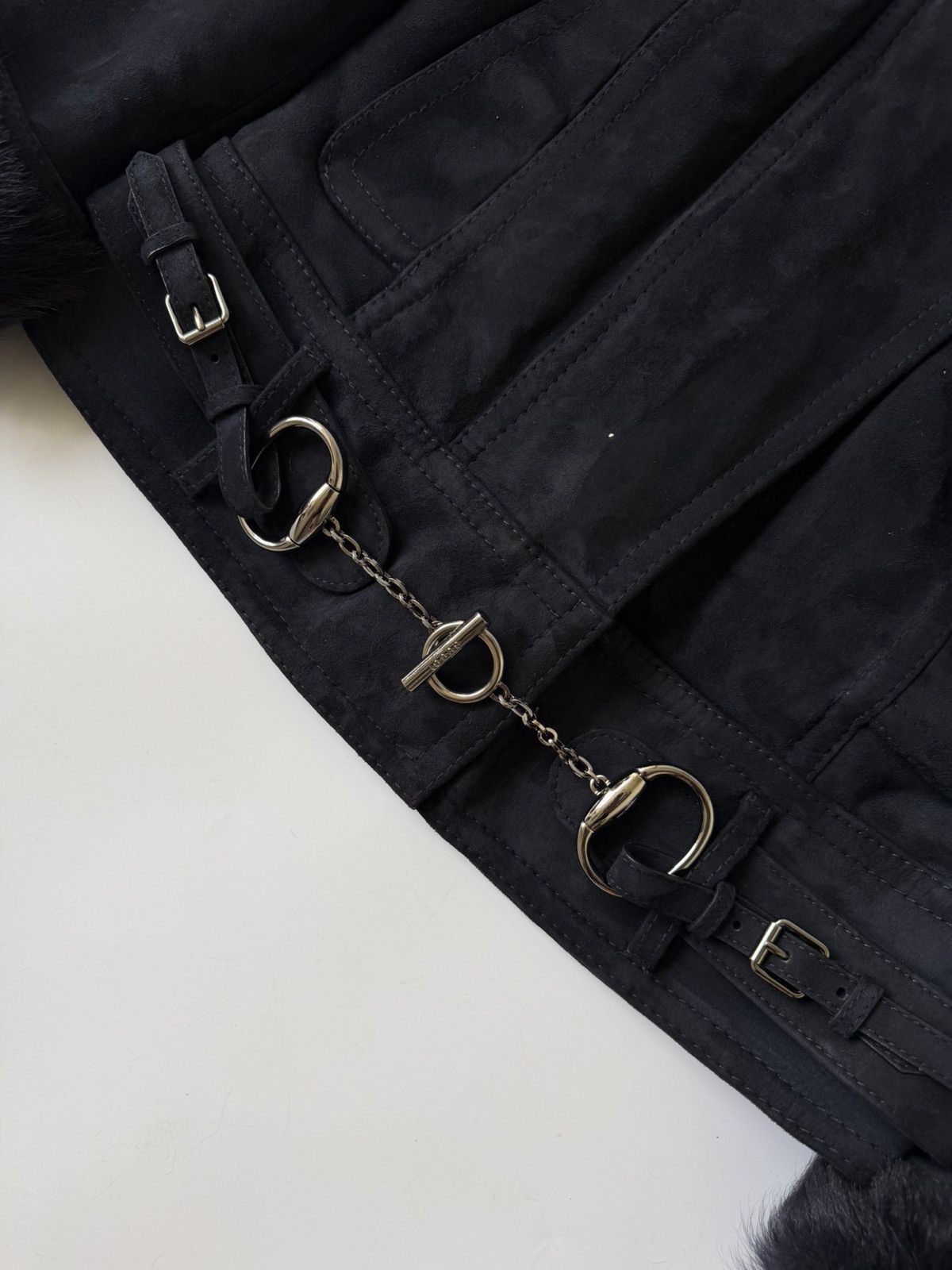 Gucci 2000s Rare Gucci Tom Ford Shearling horsebit Jacket Size S / US 4 / IT 40 - 7 Thumbnail