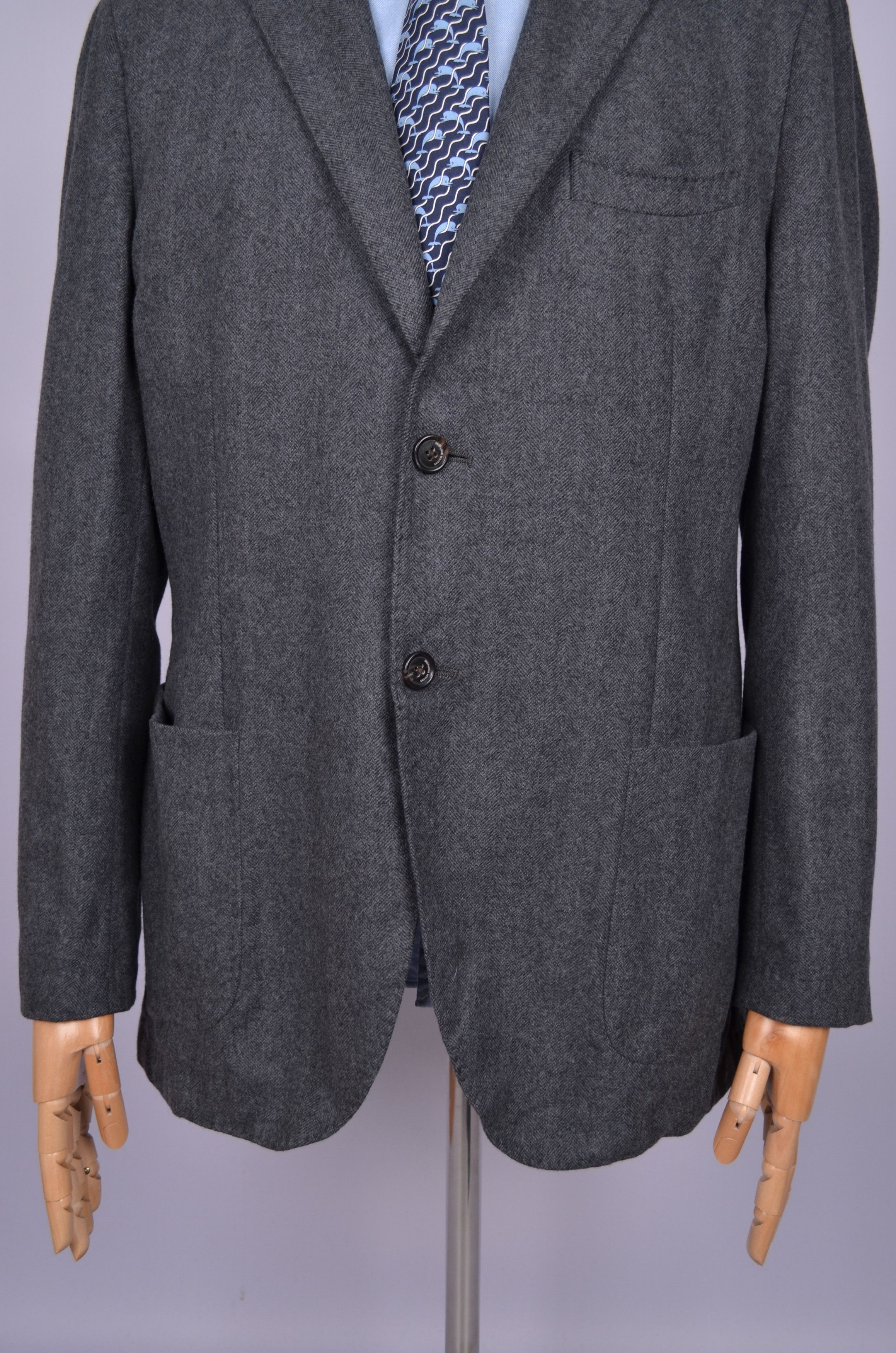 Designer Sacoor Brothers Wool Blend Knit Unlined Blazer Jacket US44 Size 44S - 3 Thumbnail