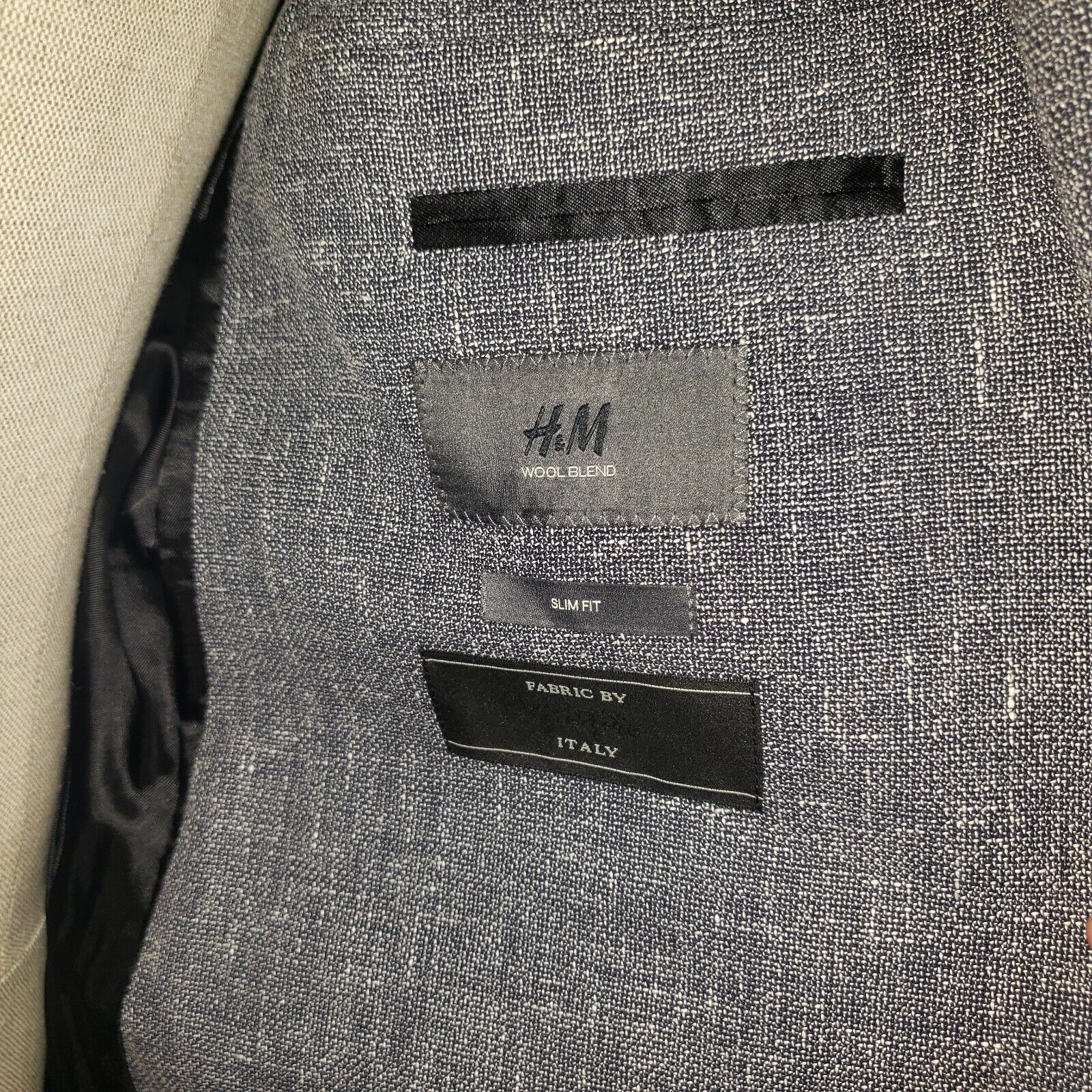 H&M H&M Blazer jacket Blue 44R Slim Fit Size 44R - 5 Thumbnail