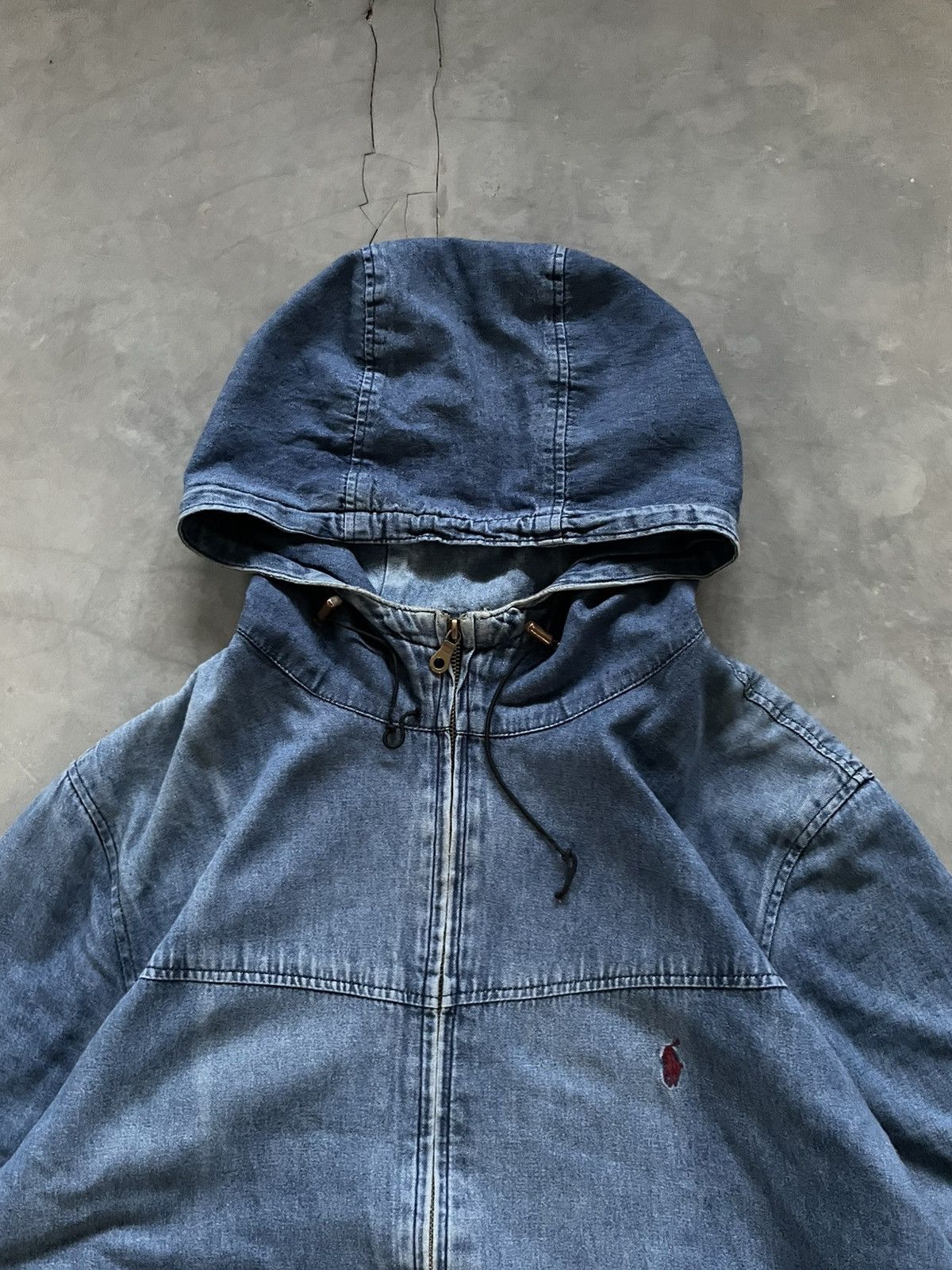 Polo Ralph Lauren Polo Ralph Lauren Active Hoodie Denim Jacket Distressed Size US XL / EU 56 / 4 - 5 Thumbnail