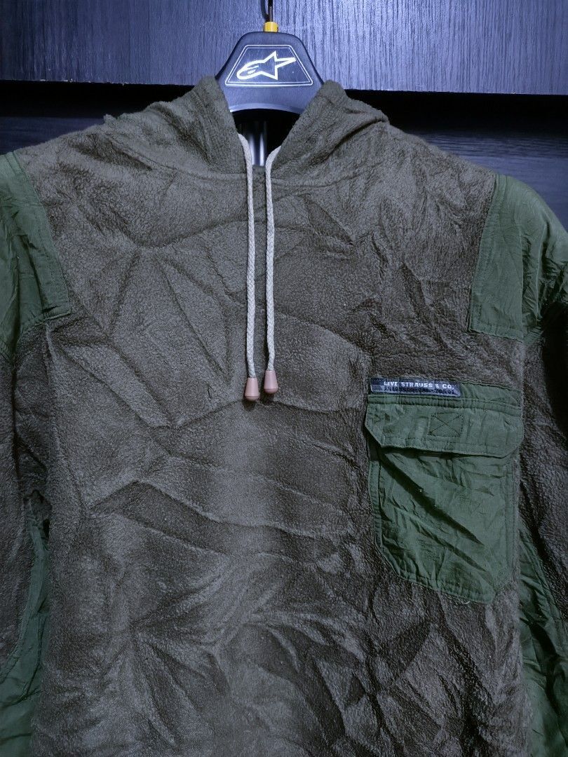 Levi's × Vintage Vintage Levis army hoodie fleece jacket Size US L / EU 52-54 / 3 - 2 Thumbnail