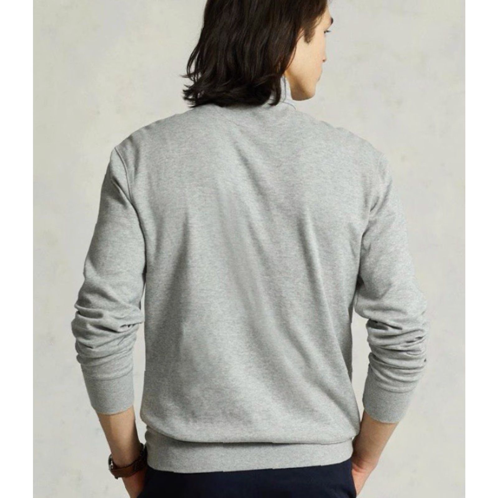 Ralph Lauren VINTAGE NWT Polo Ralph Lauren Luxury Jersey Quarter-zip Pullover Mens L Gray Sweater Size US L / EU 52-54 / 3 - 3 Thumbnail