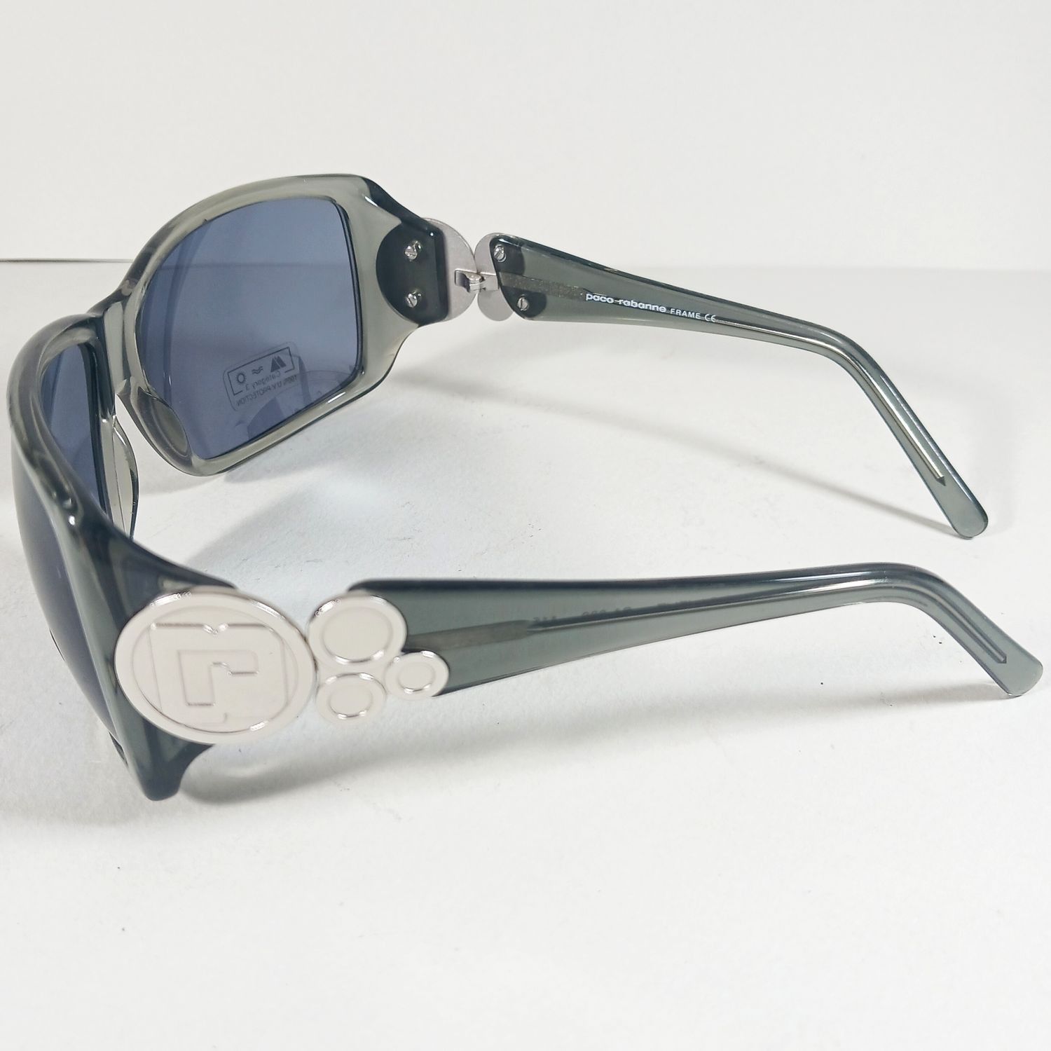 Paco Rabanne Paco Rabanne Gray Translucent Designer Wrap Sunglasses Size ONE SIZE - 6 Thumbnail