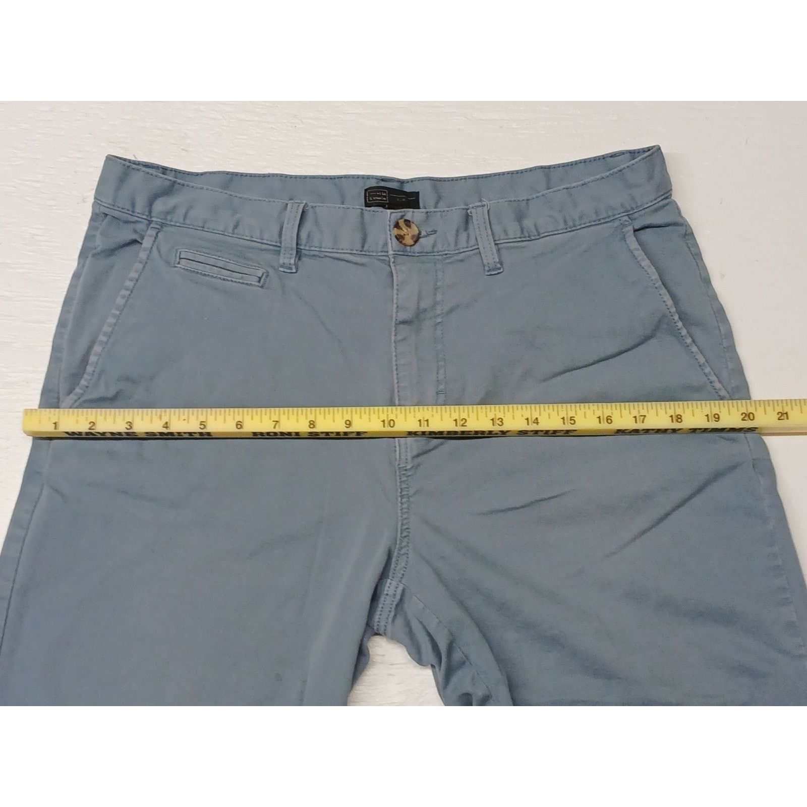 Other 14th & Union Slim Fit (34W) Blue Khaki Dress Casual Shorts Size US 34 / EU 50 - 4 Thumbnail